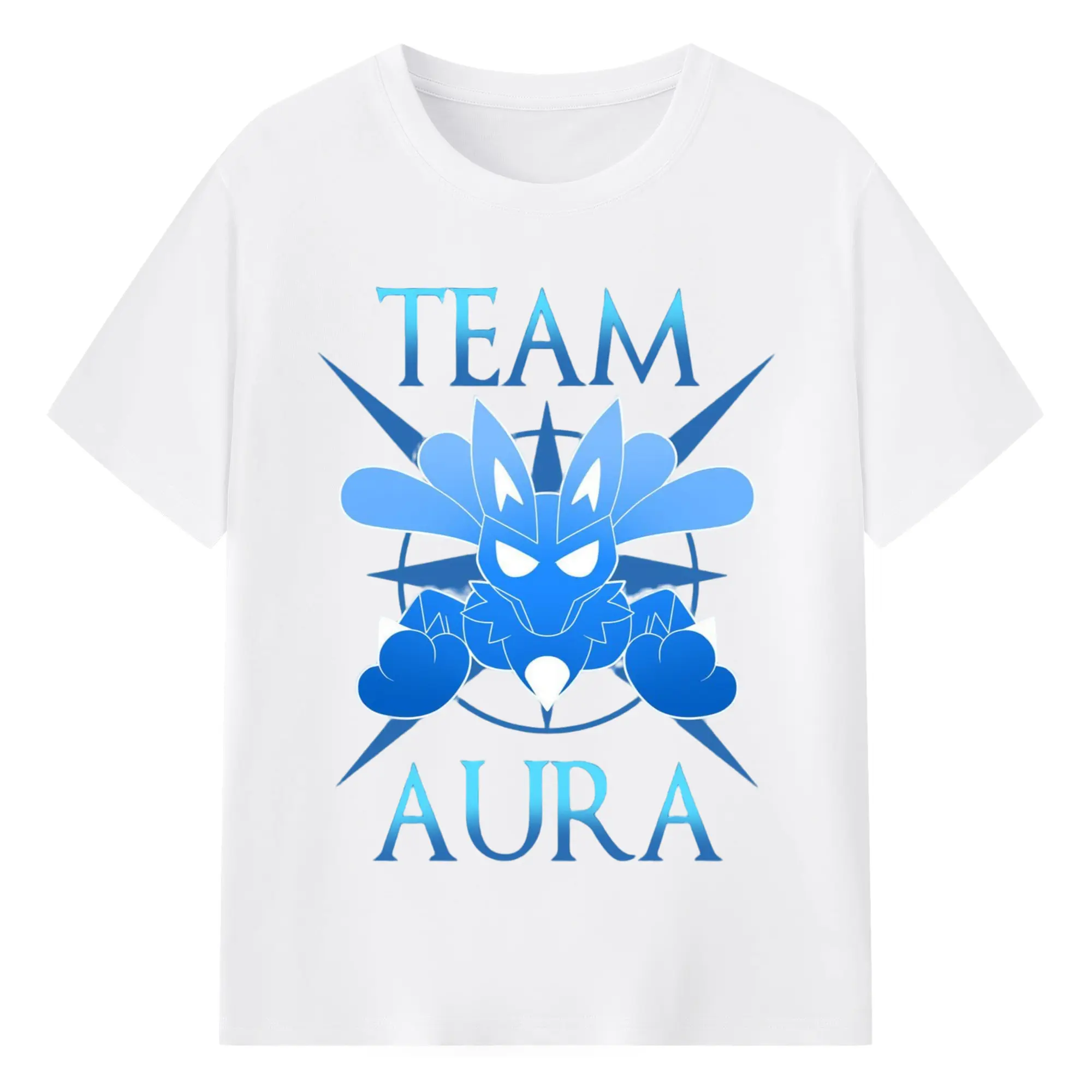 Lucario icon t shirt - 180g Cotton T-Shirt With Front Heat Transfer Print – Soft, Lightweight, Fitted Design – Comfortable Casual Wear For Sports & Everyday Use