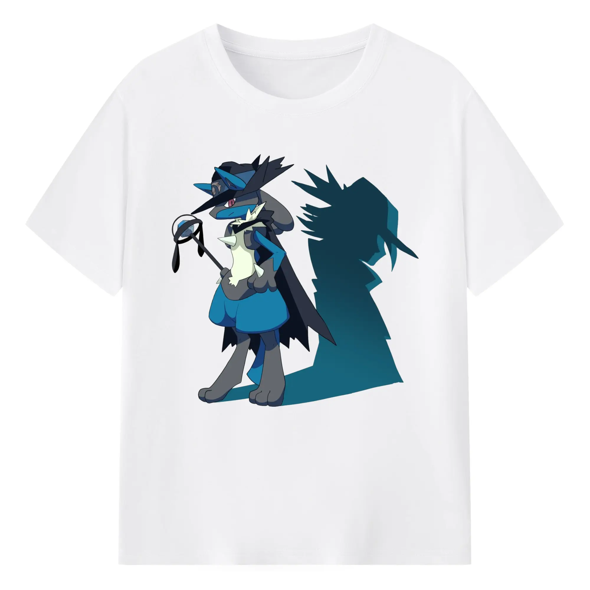 Men's Lucario t shirt - 180g Cotton T-Shirt With Front Heat Transfer Print – Soft, Lightweight, Fitted Design – Comfortable Casual Wear For Sports & Everyday Use