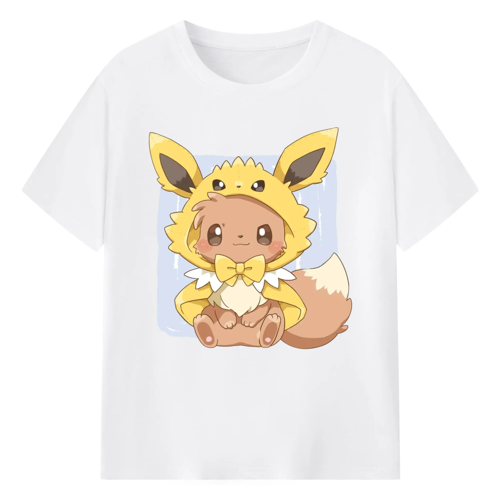 Eevee face shirt - 180g Cotton T-Shirt With Front Heat Transfer Print – Soft, Lightweight, Fitted Design – Comfortable Casual Wear For Sports & Everyday Use
