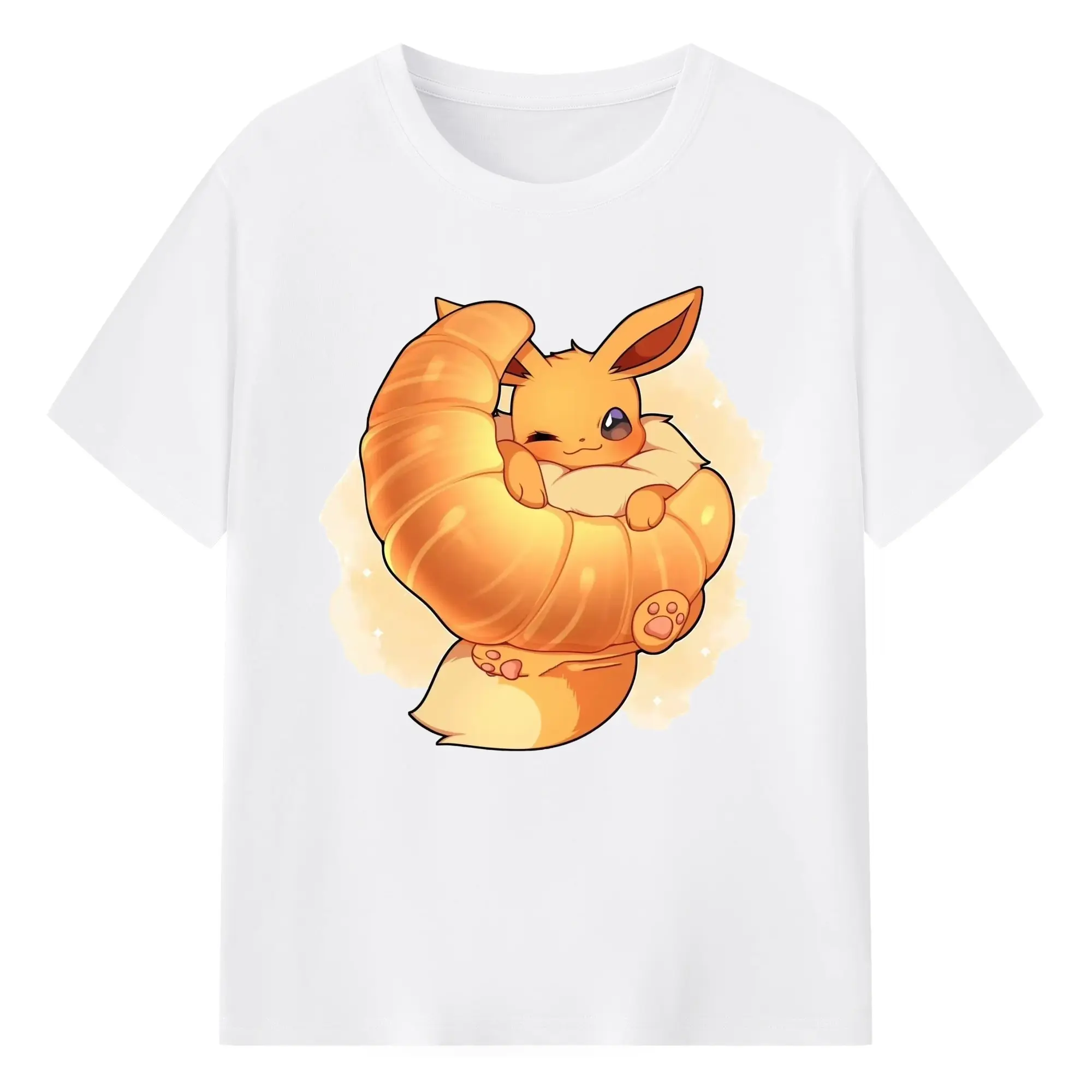 Eevee graphic shirt - 180g Cotton T-Shirt With Front Heat Transfer Print – Soft, Lightweight, Fitted Design – Comfortable Casual Wear For Sports & Everyday Use