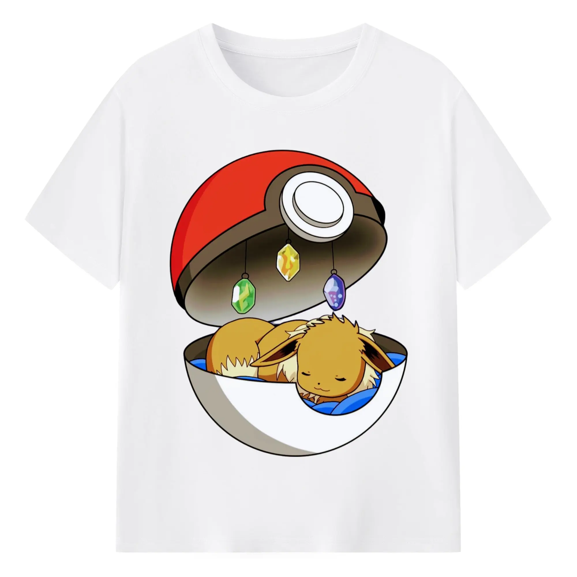 Pokemon eevee classic t-shirt - 180g Cotton T-Shirt With Front Heat Transfer Print – Soft, Lightweight, Fitted Design – Comfortable Casual Wear For Sports & Everyday Use