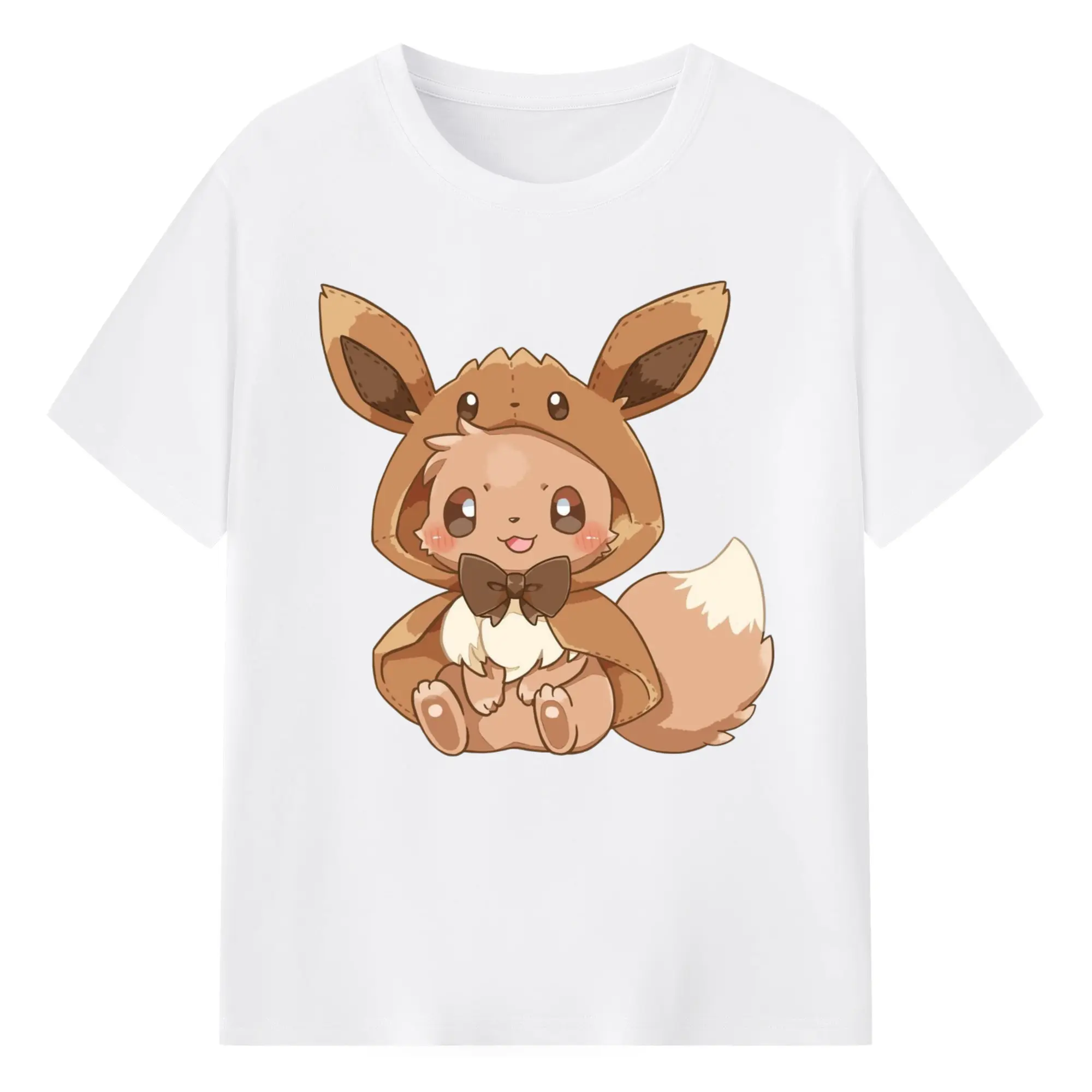 Pokemon Eevee T-shirt - 180g Cotton T-Shirt With Front Heat Transfer Print – Soft, Lightweight, Fitted Design – Comfortable Casual Wear For Sports & Everyday Use