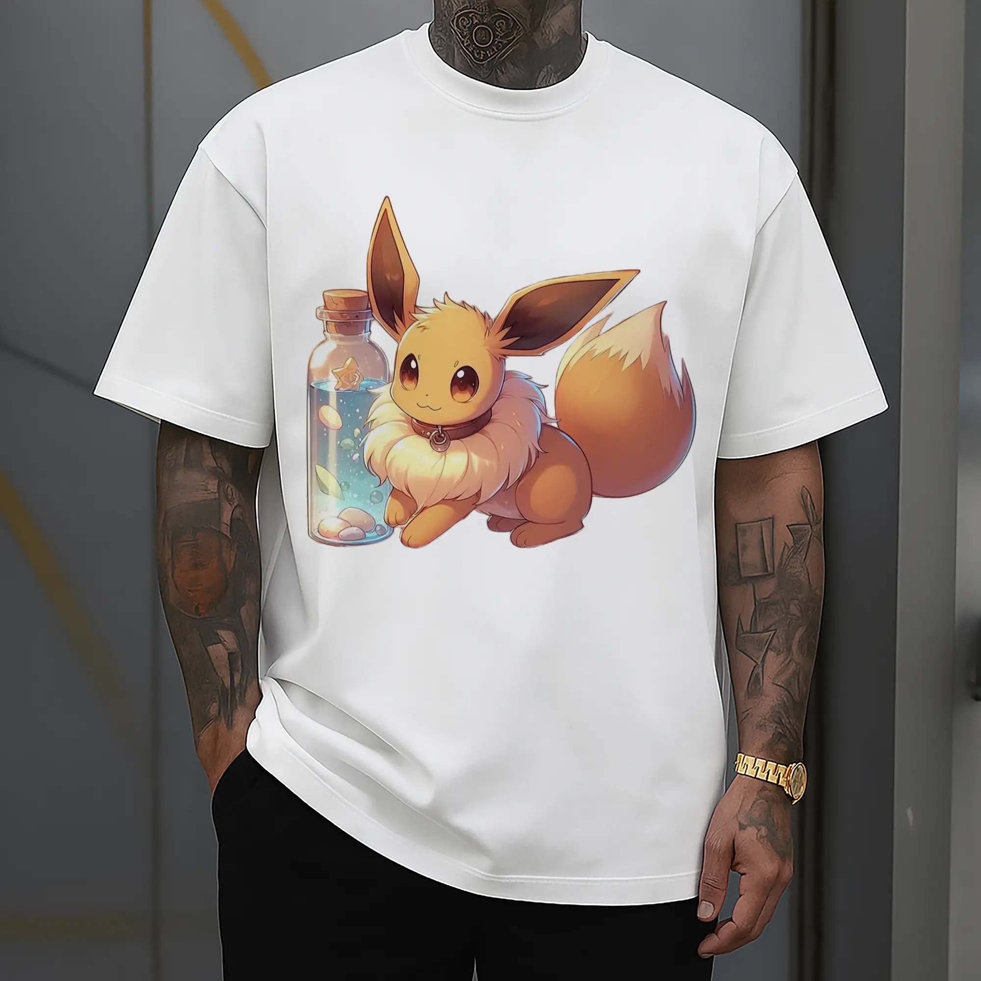 gril pokemon eevee graphic t-shirt