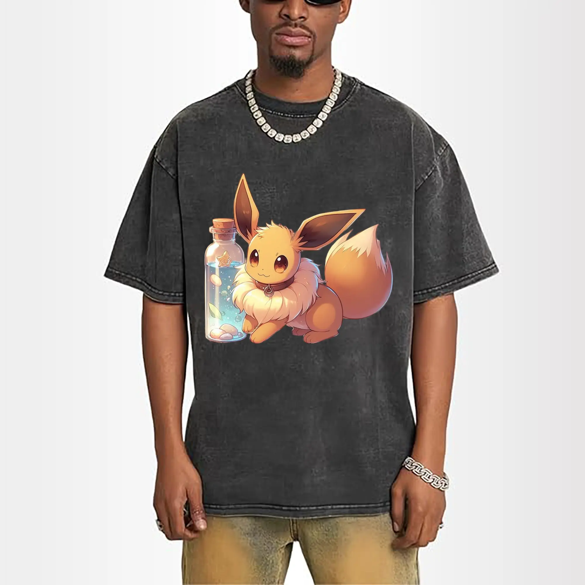 gril pokemon eevee graphic t-shirt