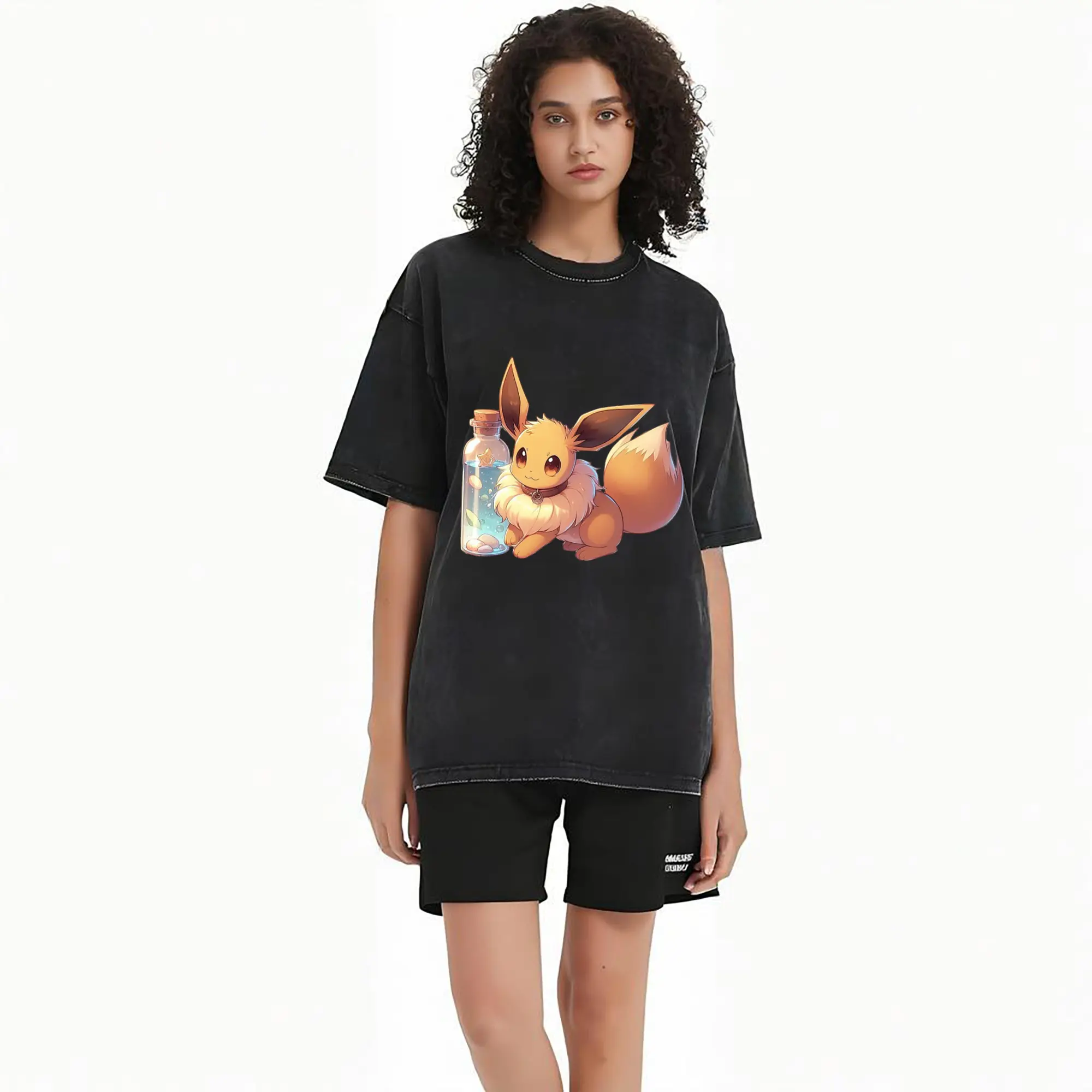 gril pokemon eevee graphic t-shirt