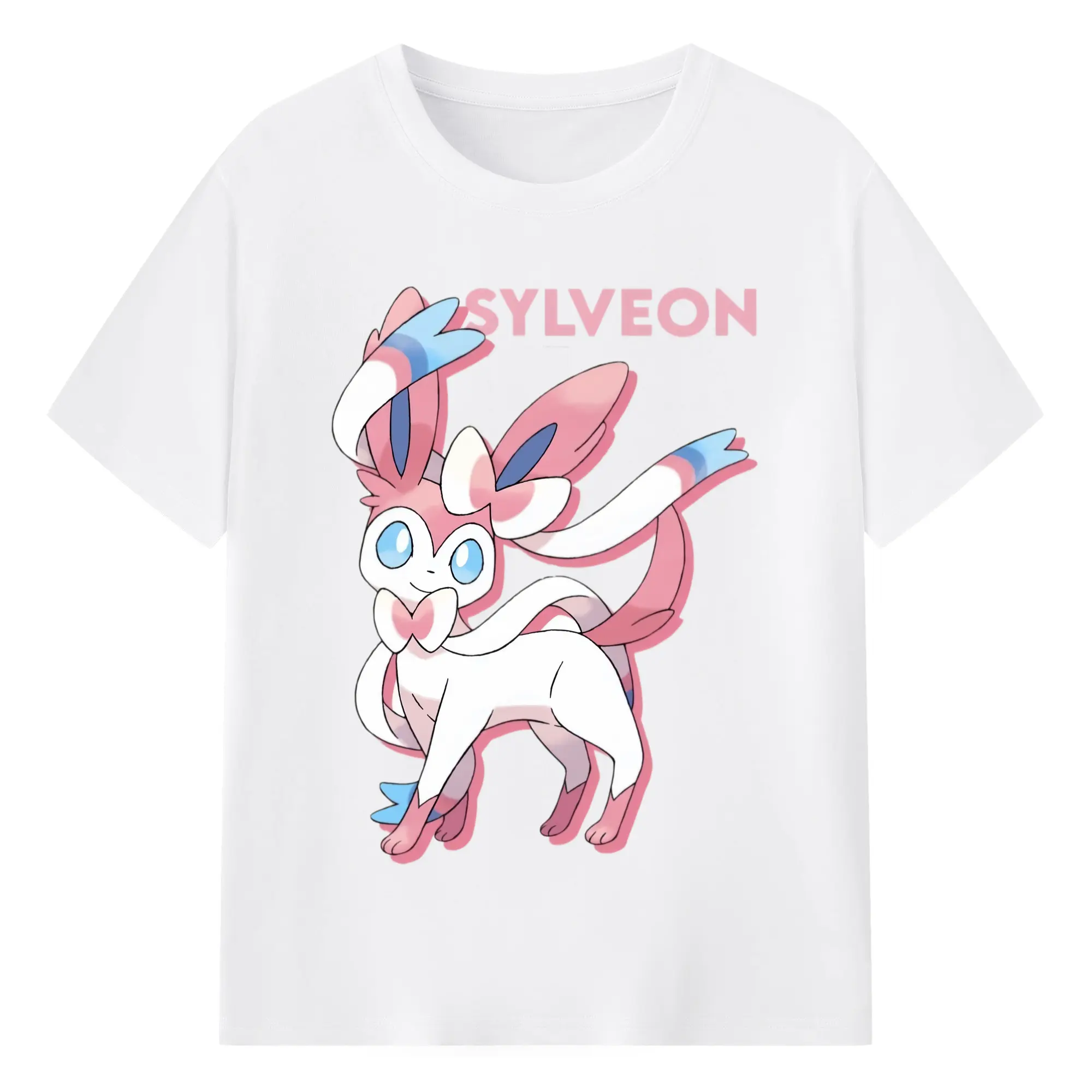 Girls pokemon sylveon t shirt - 180g Cotton T-Shirt With Front Heat Transfer Print – Soft, Lightweight, Fitted Design – Comfortable Casual Wear For Sports & Everyday Use