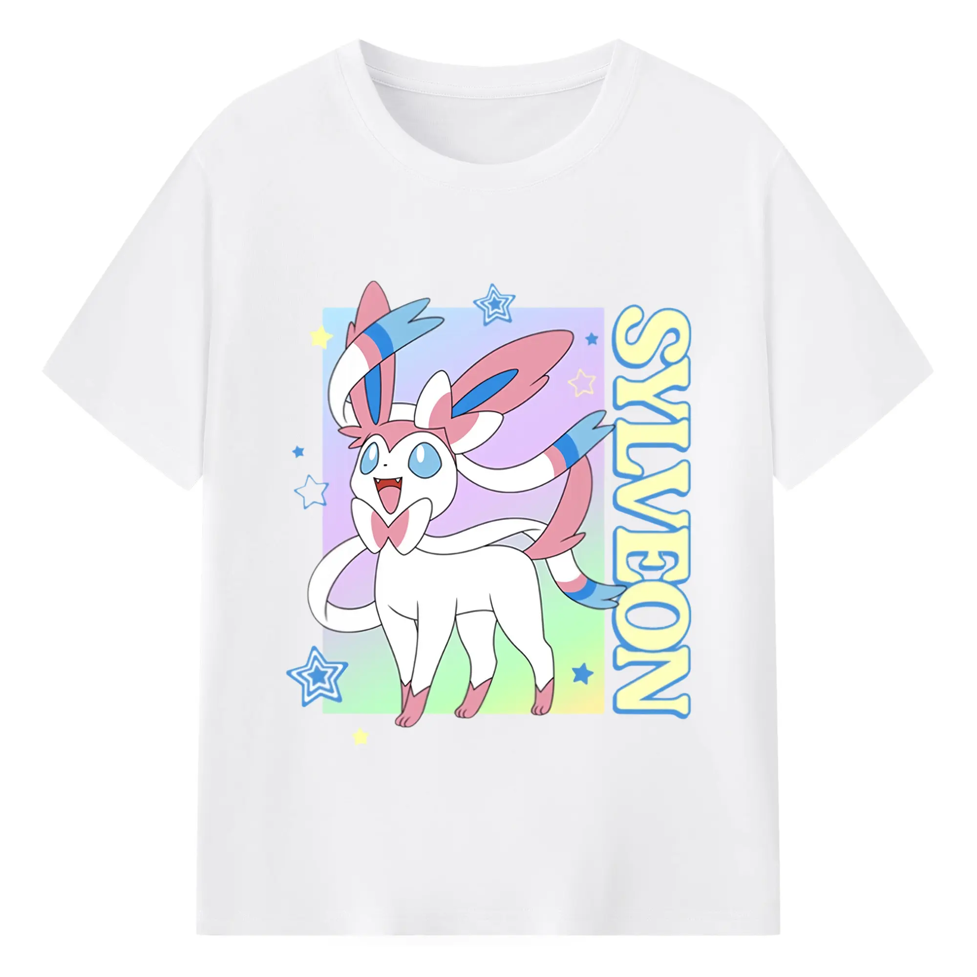 Pokemon sylveon classic t shirt - 180g Cotton T-Shirt With Front Heat Transfer Print – Soft, Lightweight, Fitted Design – Comfortable Casual Wear For Sports & Everyday Use
