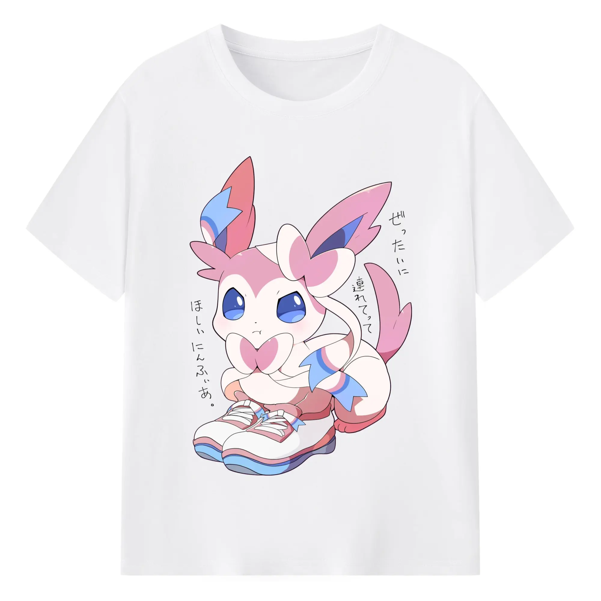 Pokemon sylveon graphic tee - 180g Cotton T-Shirt With Front Heat Transfer Print – Soft, Lightweight, Fitted Design – Comfortable Casual Wear For Sports & Everyday Use