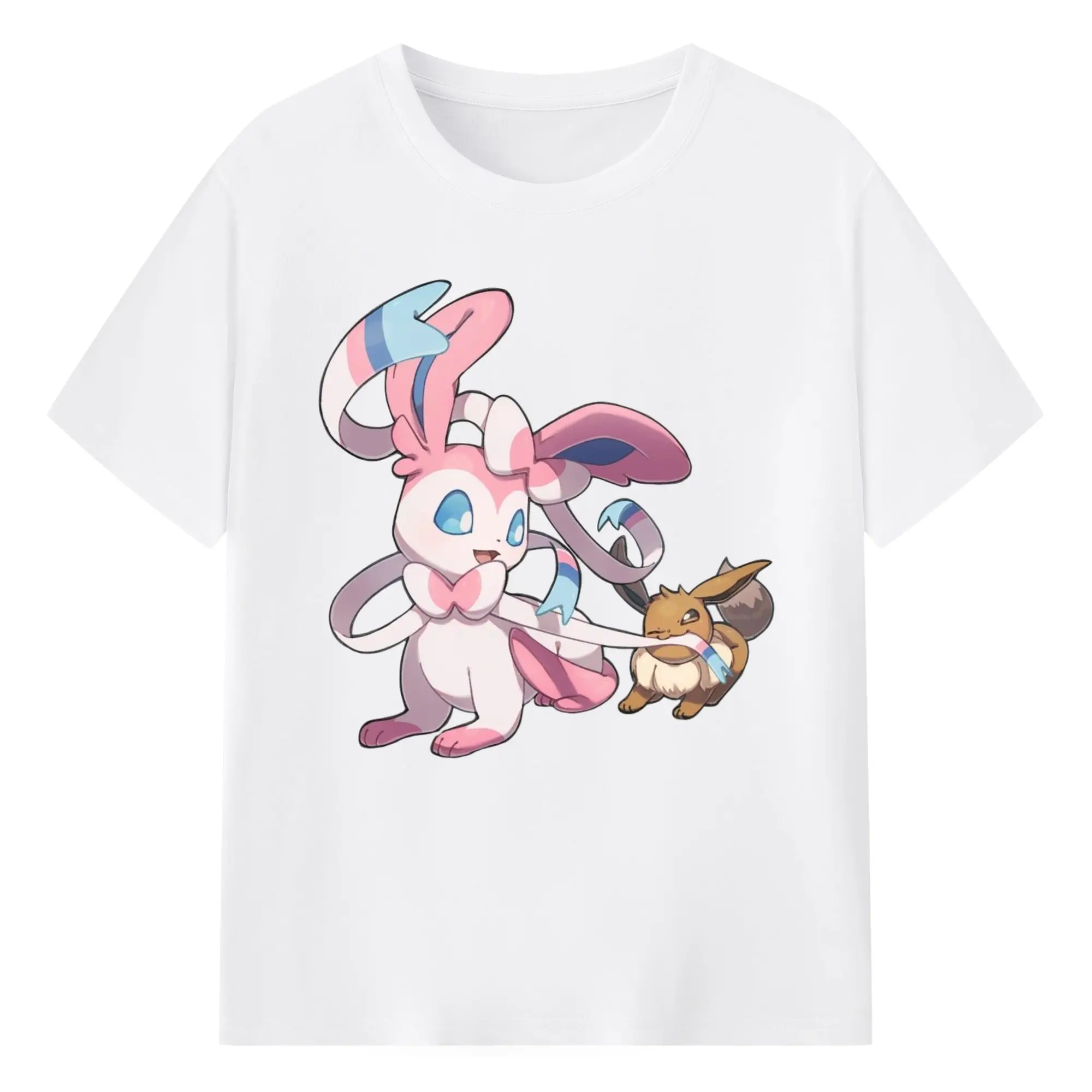 Sylveon t-shirt for youths​ - 180g Cotton T-Shirt With Front Heat Transfer Print – Soft, Lightweight, Fitted Design – Comfortable Casual Wear For Sports & Everyday Use