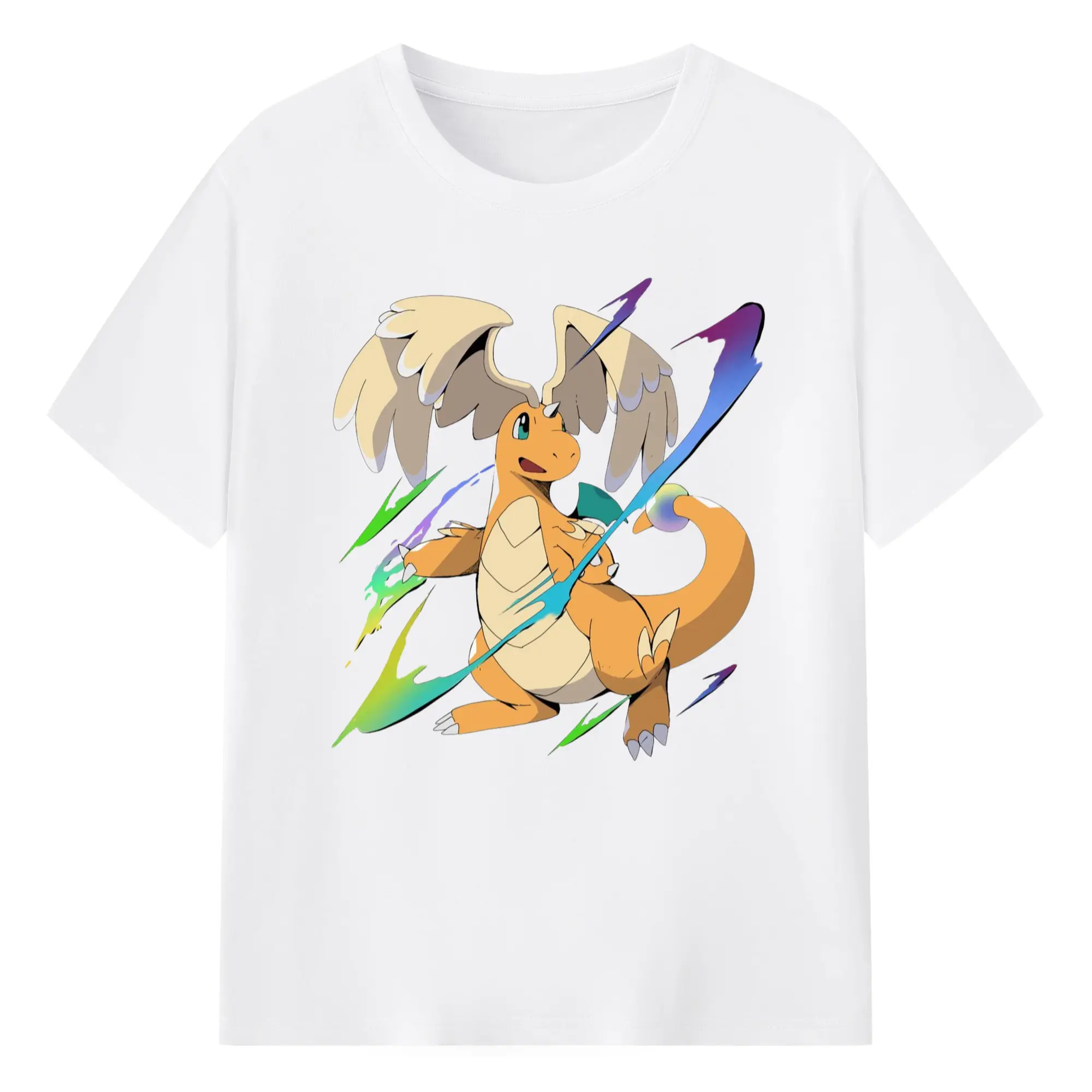 Dragonite graphic shirt - 180g Cotton T-Shirt With Front Heat Transfer Print – Soft, Lightweight, Fitted Design – Comfortable Casual Wear For Sports & Everyday Use