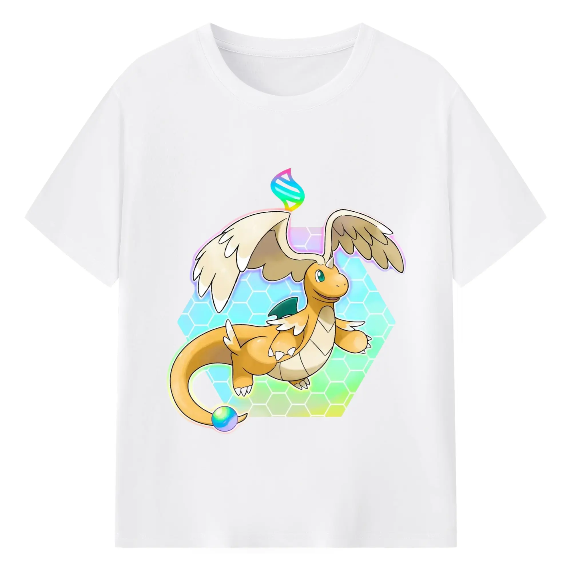 Pokemon dragonite mage shirt​ - 180g Cotton T-Shirt With Front Heat Transfer Print – Soft, Lightweight, Fitted Design – Comfortable Casual Wear For Sports & Everyday Use