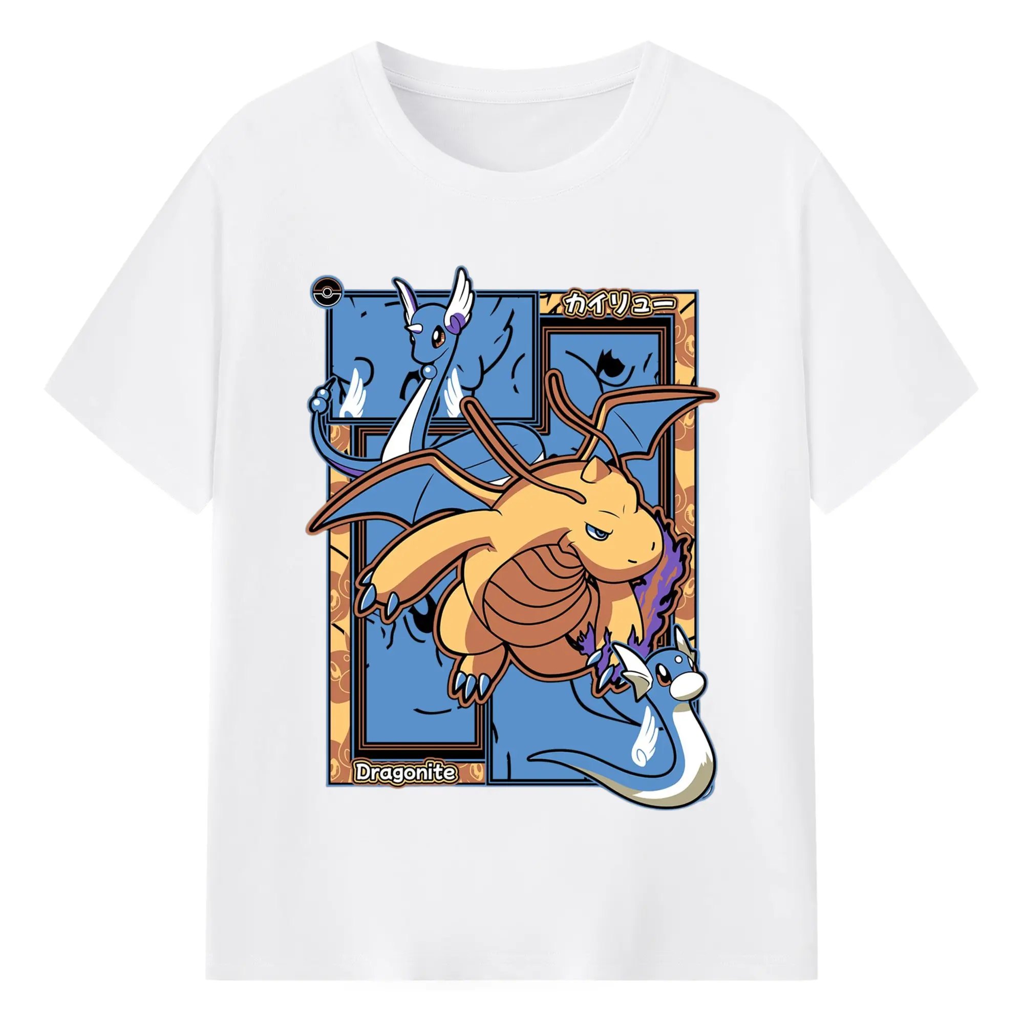Pokemon dragonite shirt​ - 180g Cotton T-Shirt With Front Heat Transfer Print – Soft, Lightweight, Fitted Design – Comfortable Casual Wear For Sports & Everyday Use