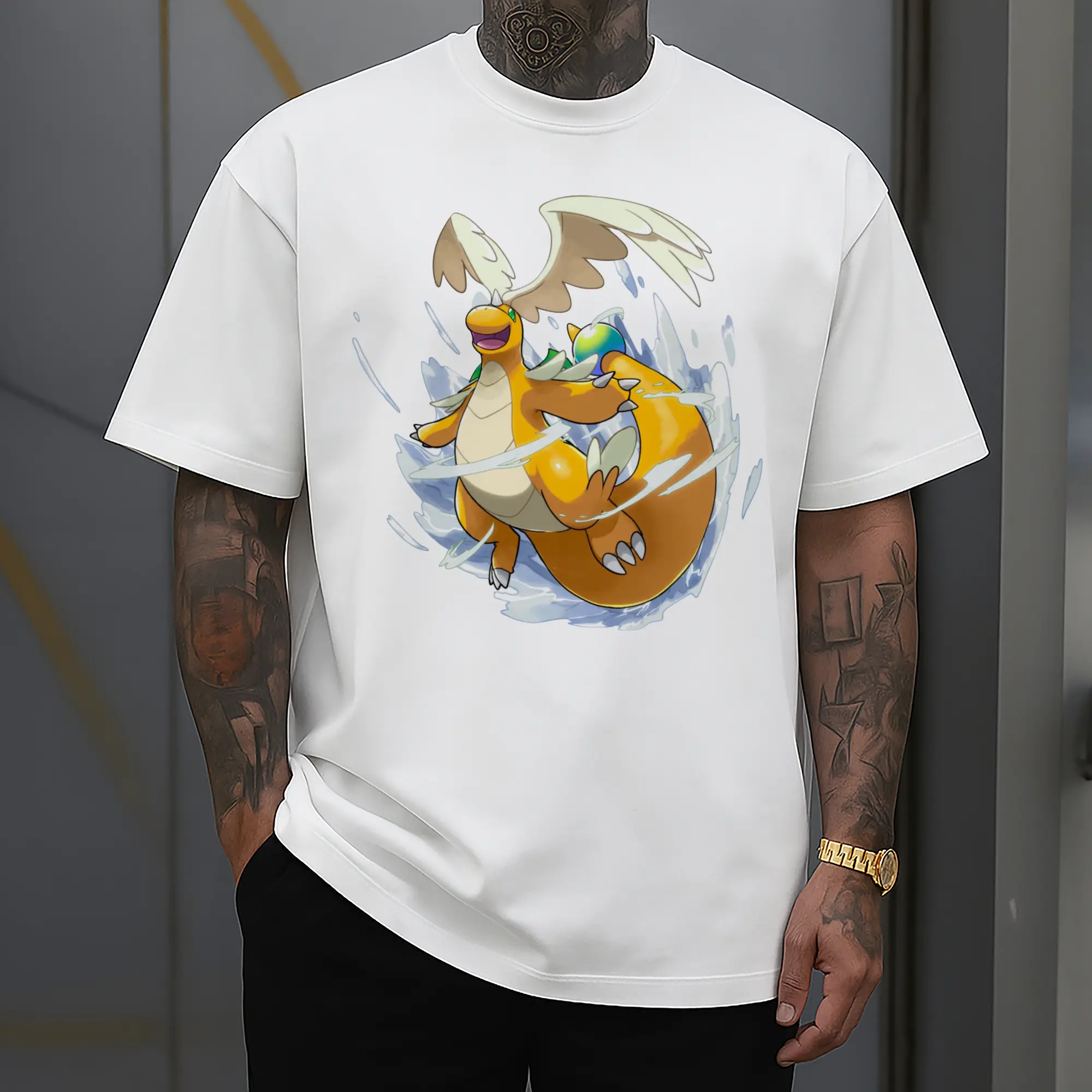 men's pokemon dragonite mage shirt​