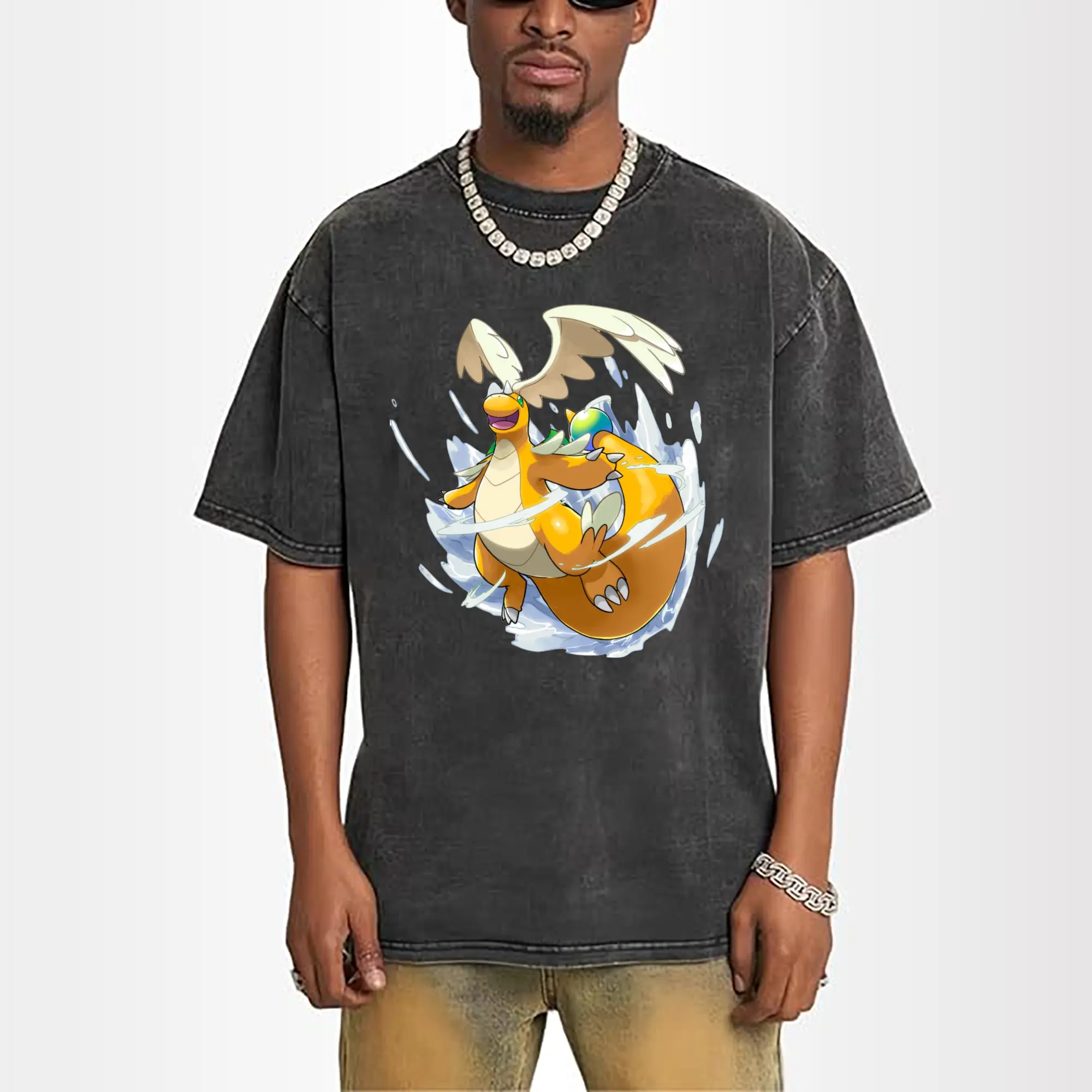 men's pokemon dragonite mage shirt​