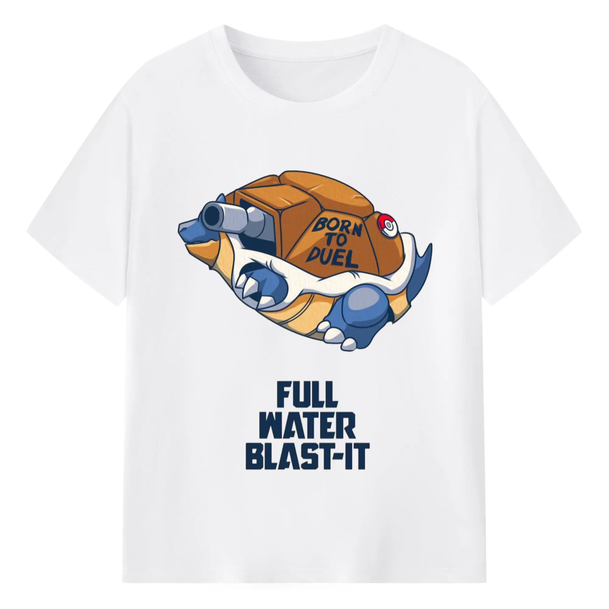 Blastoise tee shirts​ - 180g Cotton T-Shirt With Front Heat Transfer Print – Soft, Lightweight, Fitted Design – Comfortable Casual Wear For Sports & Everyday Use