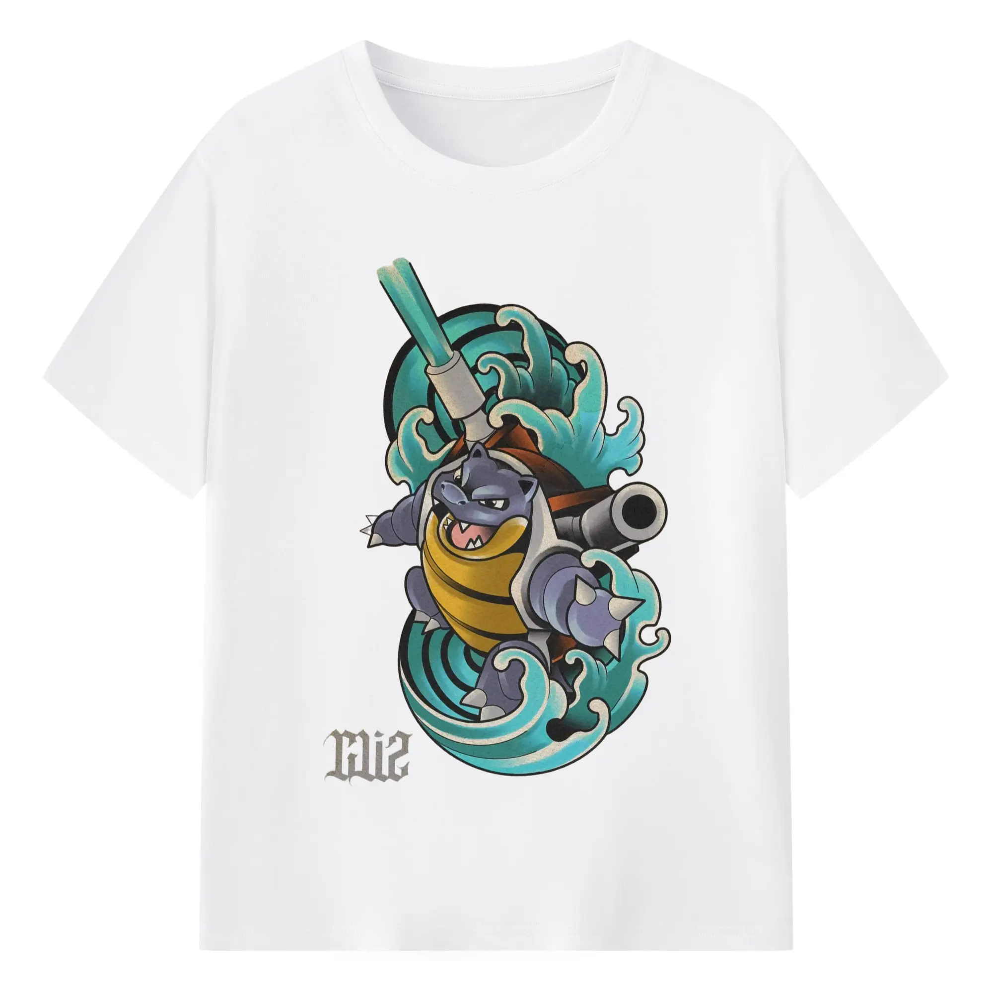 Blastoise tee t-shirts​ - 180g Cotton T-Shirt With Front Heat Transfer Print – Soft, Lightweight, Fitted Design – Comfortable Casual Wear For Sports & Everyday Use