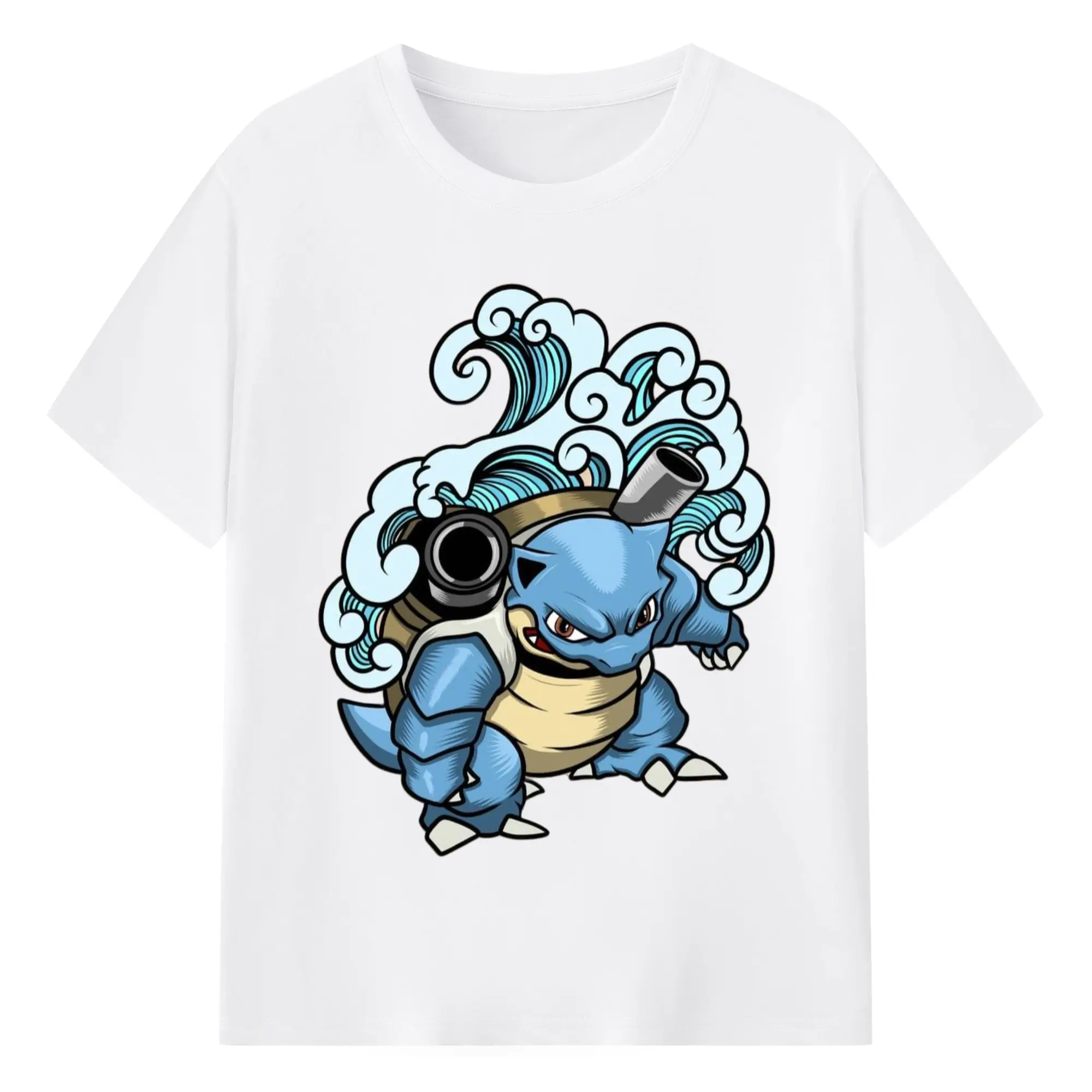 Pokemon blastoise tee - 180g Cotton T-Shirt With Front Heat Transfer Print – Soft, Lightweight, Fitted Design – Comfortable Casual Wear For Sports & Everyday Use