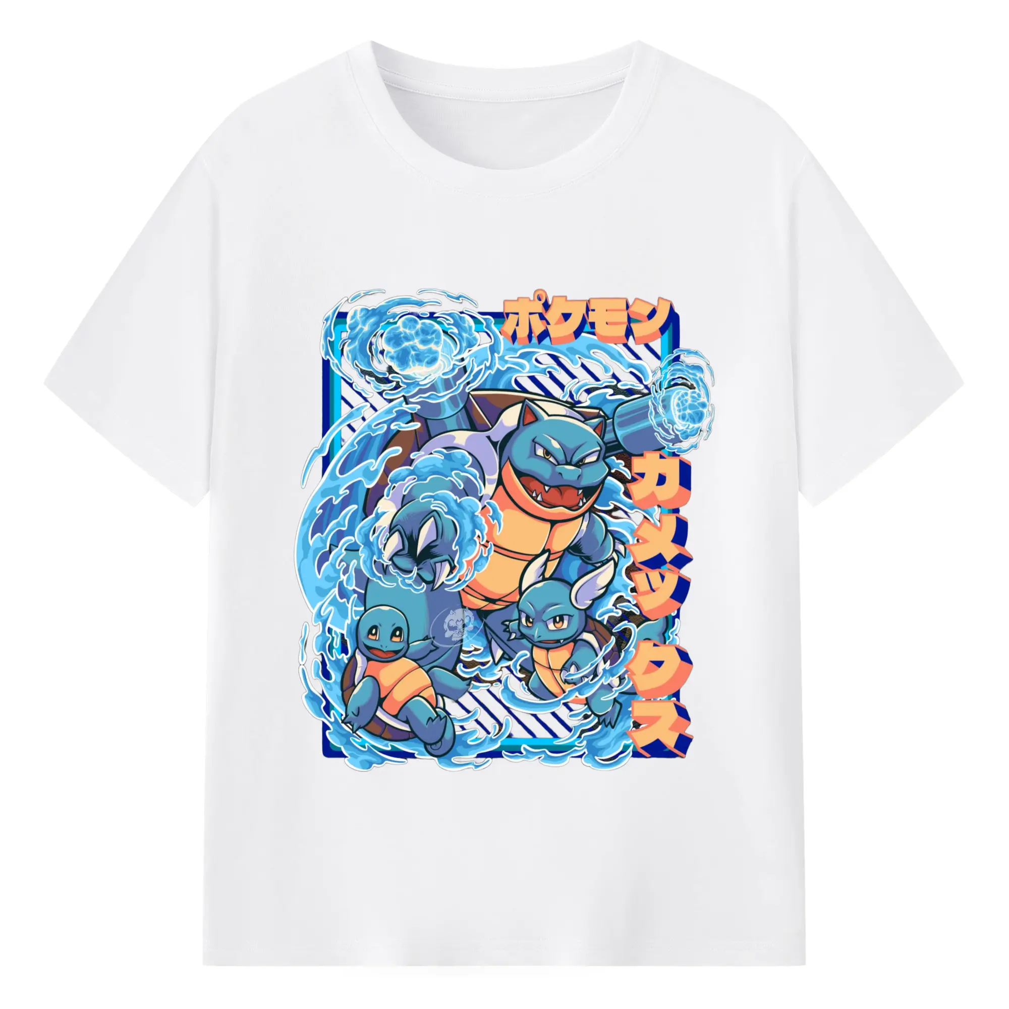 Vintage blastoise shirt​ - 180g Cotton T-Shirt With Front Heat Transfer Print – Soft, Lightweight, Fitted Design – Comfortable Casual Wear For Sports & Everyday Use