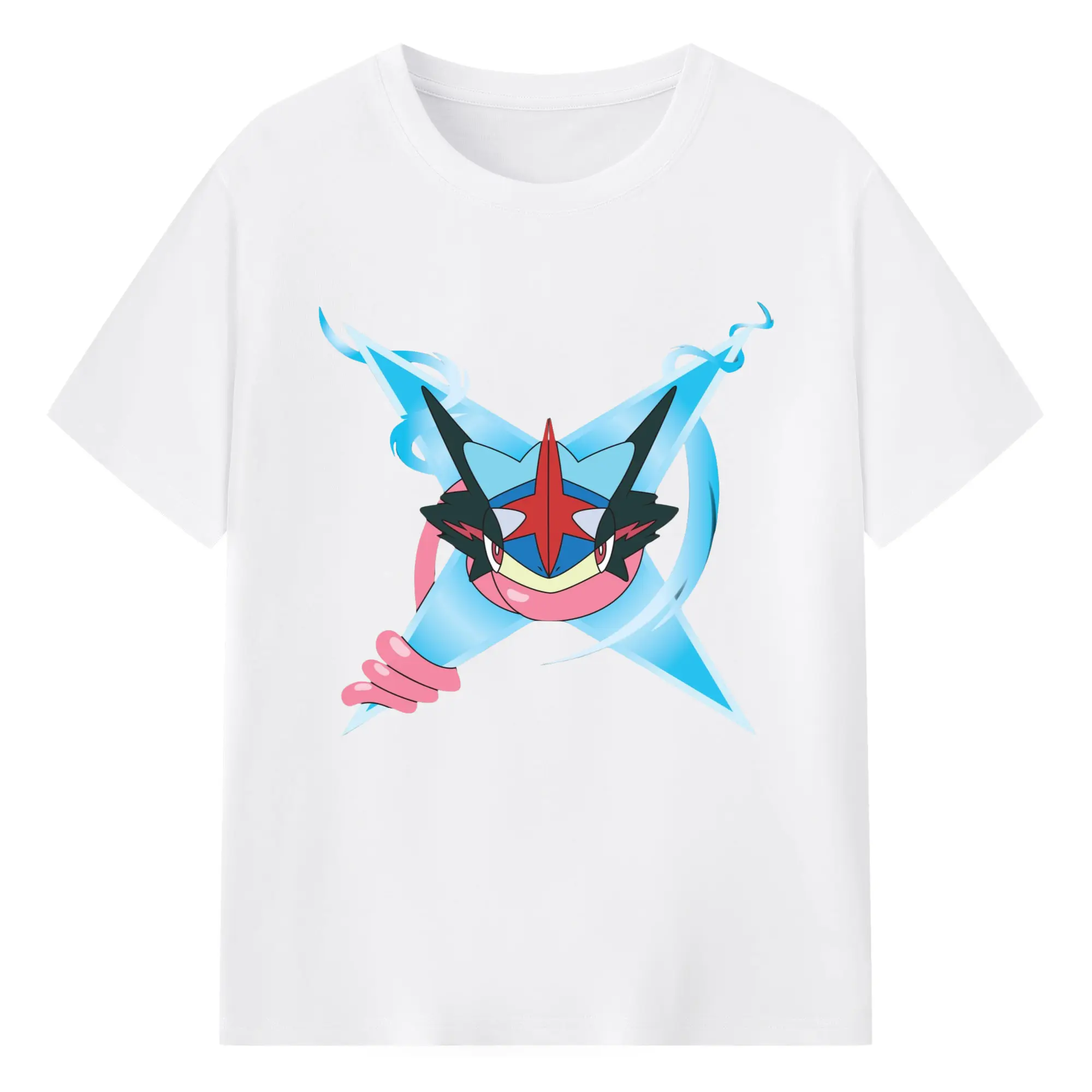 Greninja shirt design - 180g Cotton T-Shirt With Front Heat Transfer Print – Soft, Lightweight, Fitted Design – Comfortable Casual Wear For Sports & Everyday Use