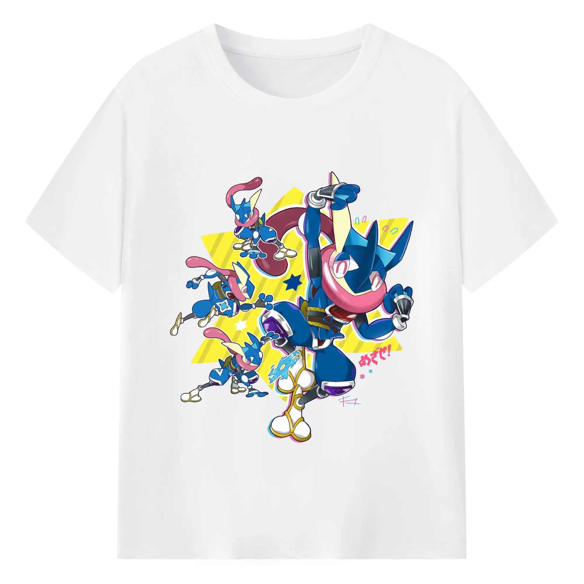 Men's Pokémon Greninja graphic tee - 180g Cotton T-Shirt With Front Heat Transfer Print – Soft, Lightweight, Fitted Design – Comfortable Casual Wear For Sports & Everyday Use