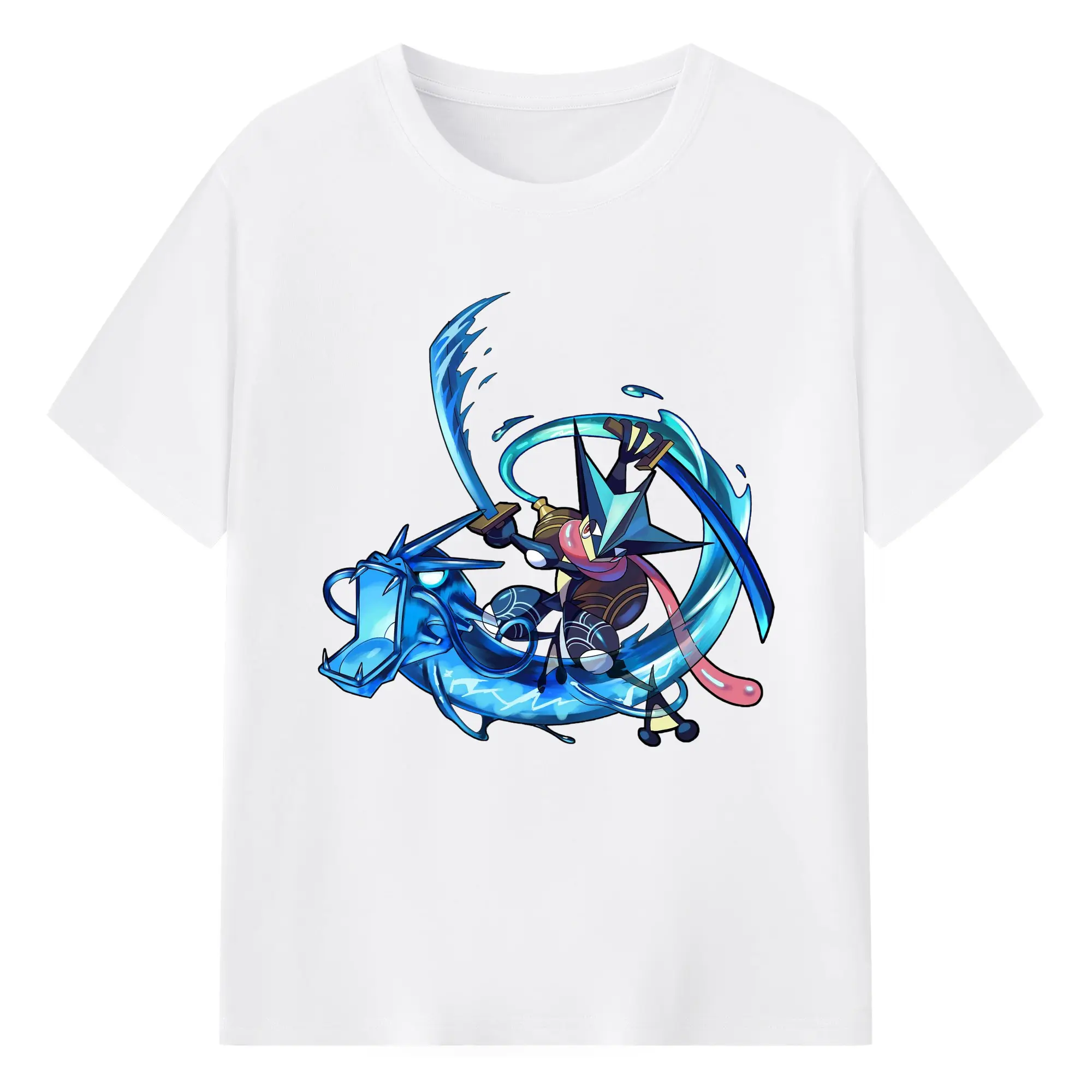 Men's Pokémon Greninja tee - 180g Cotton T-Shirt With Front Heat Transfer Print – Soft, Lightweight, Fitted Design – Comfortable Casual Wear For Sports & Everyday Use
