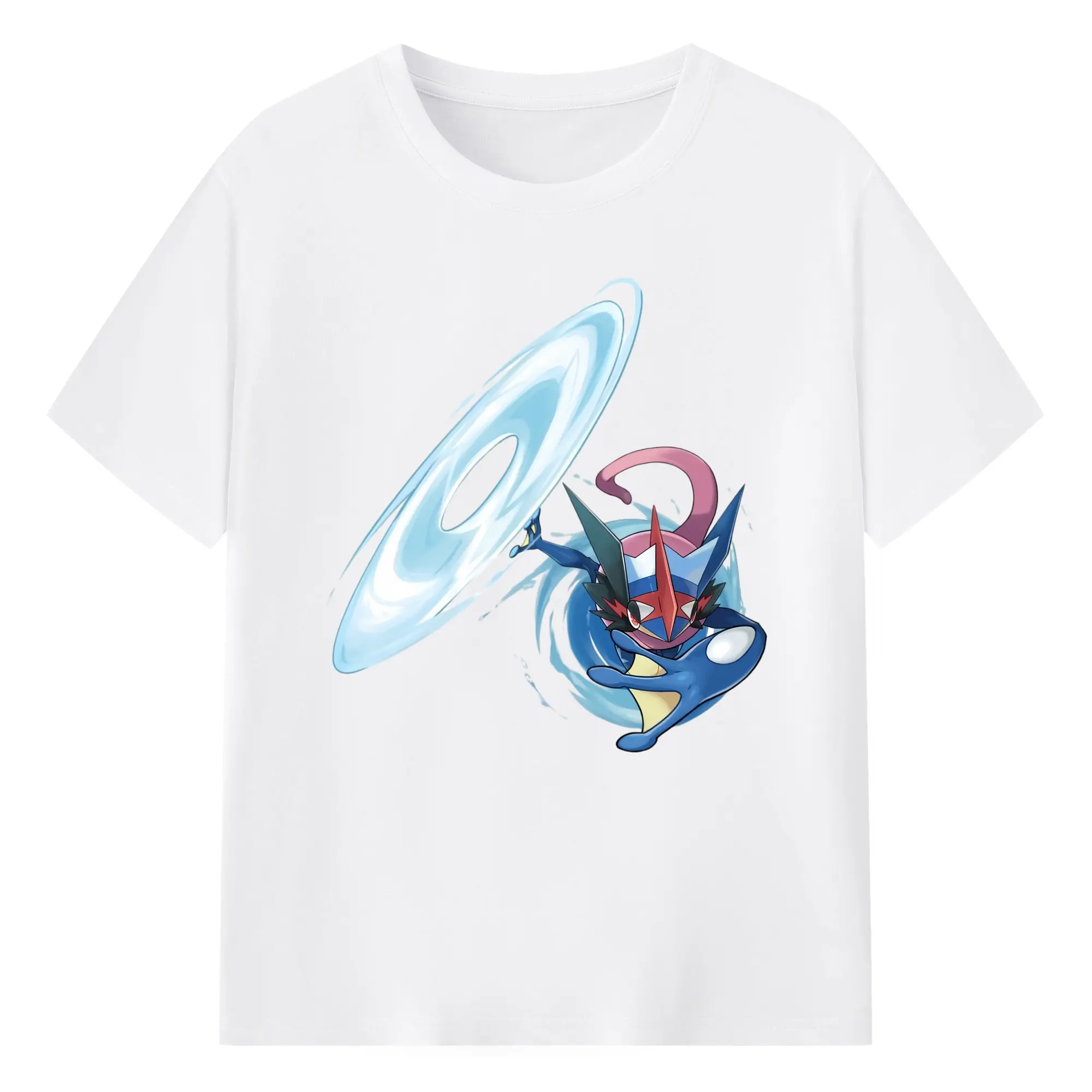 Pokemon greninja graphic tee - 180g Cotton T-Shirt With Front Heat Transfer Print – Soft, Lightweight, Fitted Design – Comfortable Casual Wear For Sports & Everyday Use