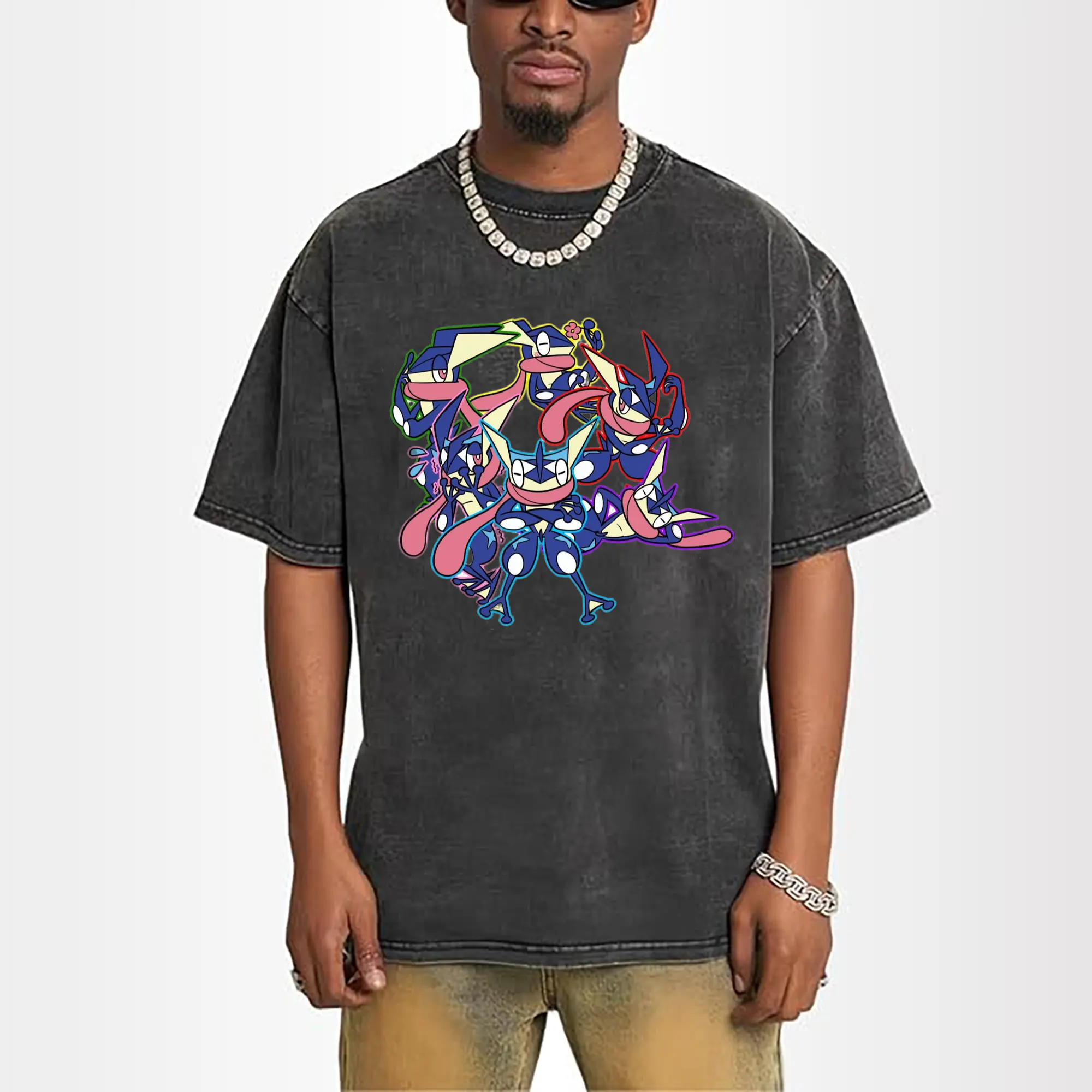 Men's Pokémon Greninja collage graphic shirt