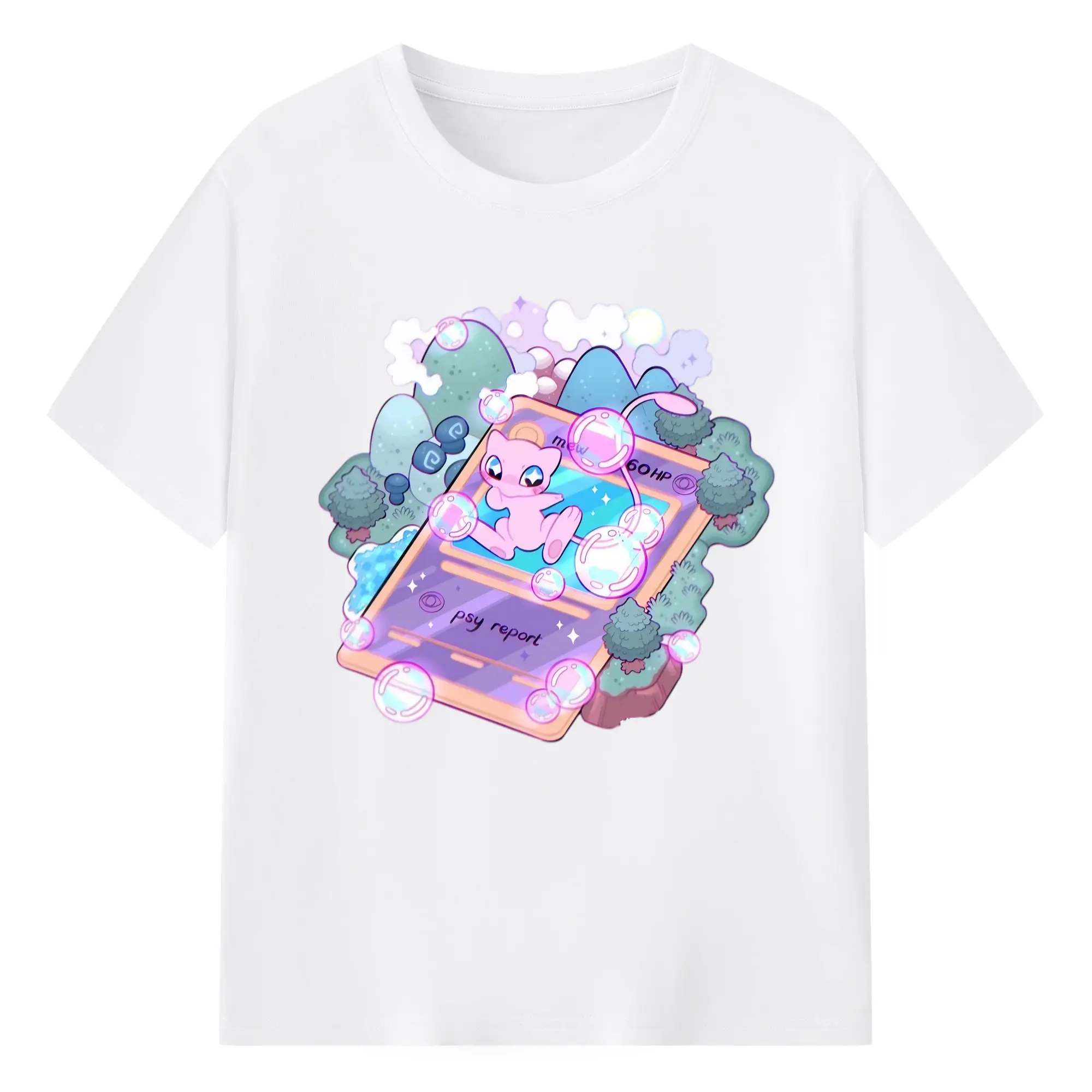 Men&#039;s mew Graphic Tee - 180g Cotton T-Shirt With Front Heat Transfer Print – Soft, Lightweight, Fitted Design – Comfortable Casual Wear For Sports & Everyday Use