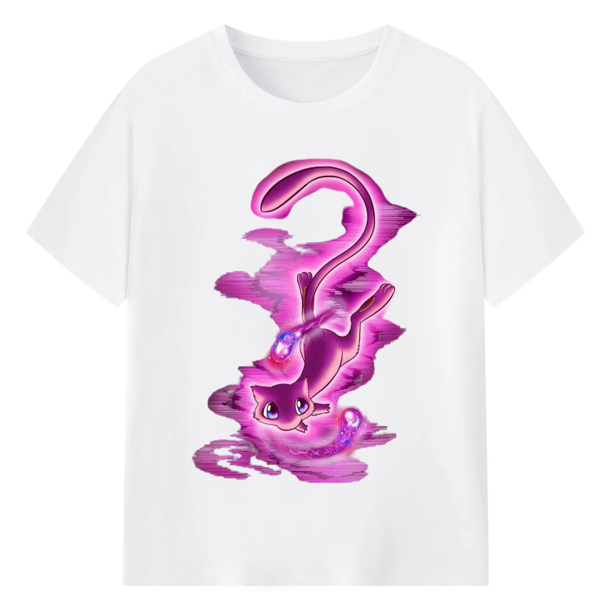 Mew  Vintage Tee - 180g Cotton T-Shirt With Front Heat Transfer Print – Soft, Lightweight, Fitted Design – Comfortable Casual Wear For Sports & Everyday Use