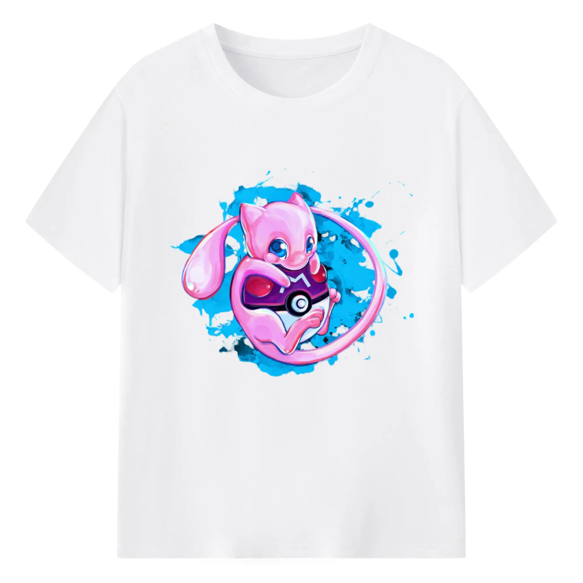 Mew womans shirt​ - 180g Cotton T-Shirt With Front Heat Transfer Print – Soft, Lightweight, Fitted Design – Comfortable Casual Wear For Sports & Everyday Use