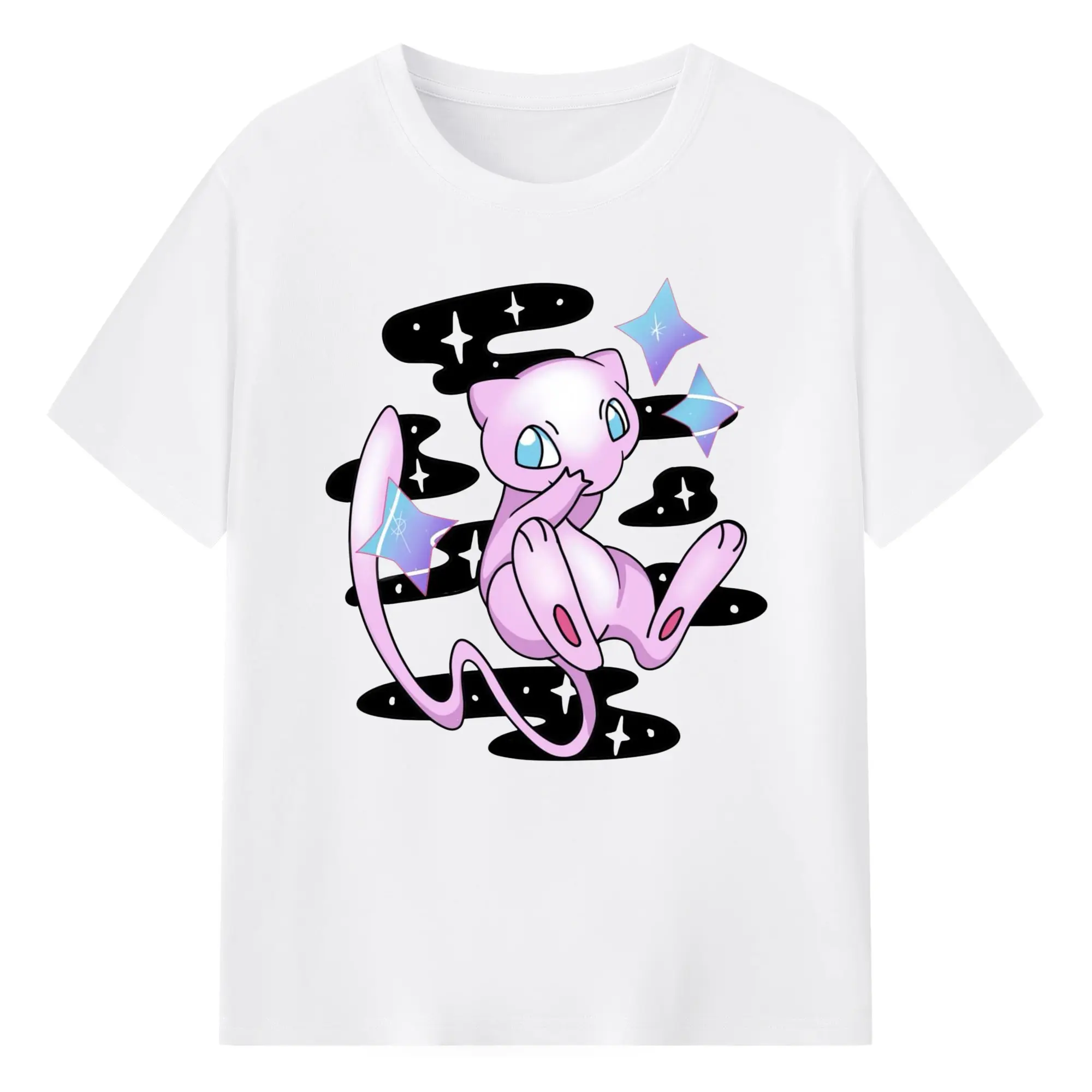 Mew womens t-shirt​ - 180g Cotton T-Shirt With Front Heat Transfer Print – Soft, Lightweight, Fitted Design – Comfortable Casual Wear For Sports & Everyday Use