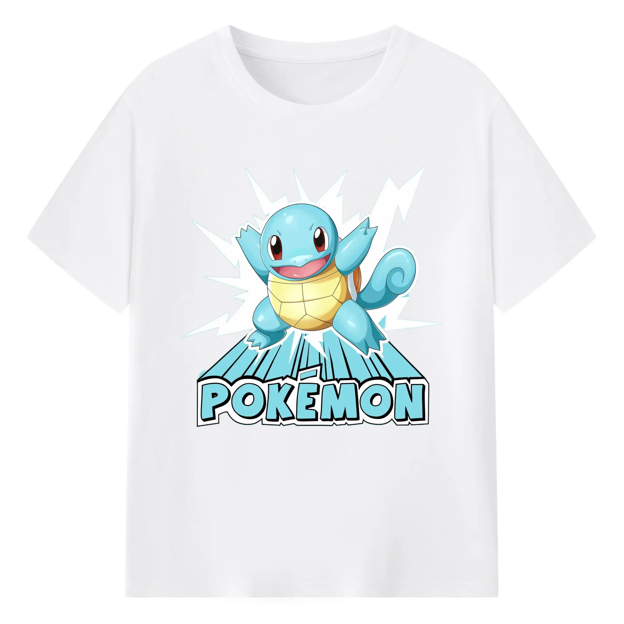 Men's Squirtle Graphic T-Shirt - 180g Cotton T-Shirt With Front Heat Transfer Print – Soft, Lightweight, Fitted Design – Comfortable Casual Wear For Sports & Everyday Use