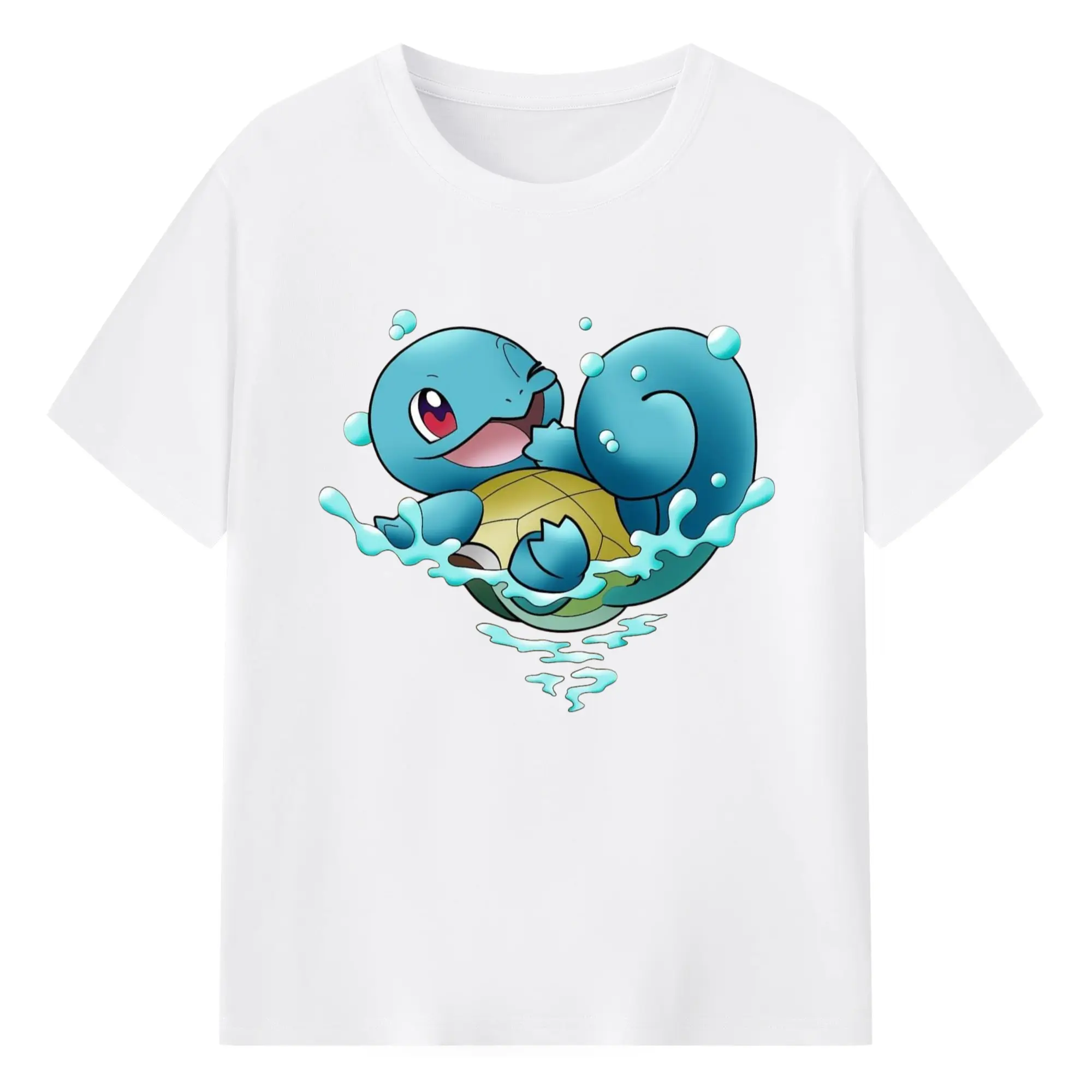 Men's Squirtle T-Shirt - 180g Cotton T-Shirt With Front Heat Transfer Print – Soft, Lightweight, Fitted Design – Comfortable Casual Wear For Sports & Everyday Use