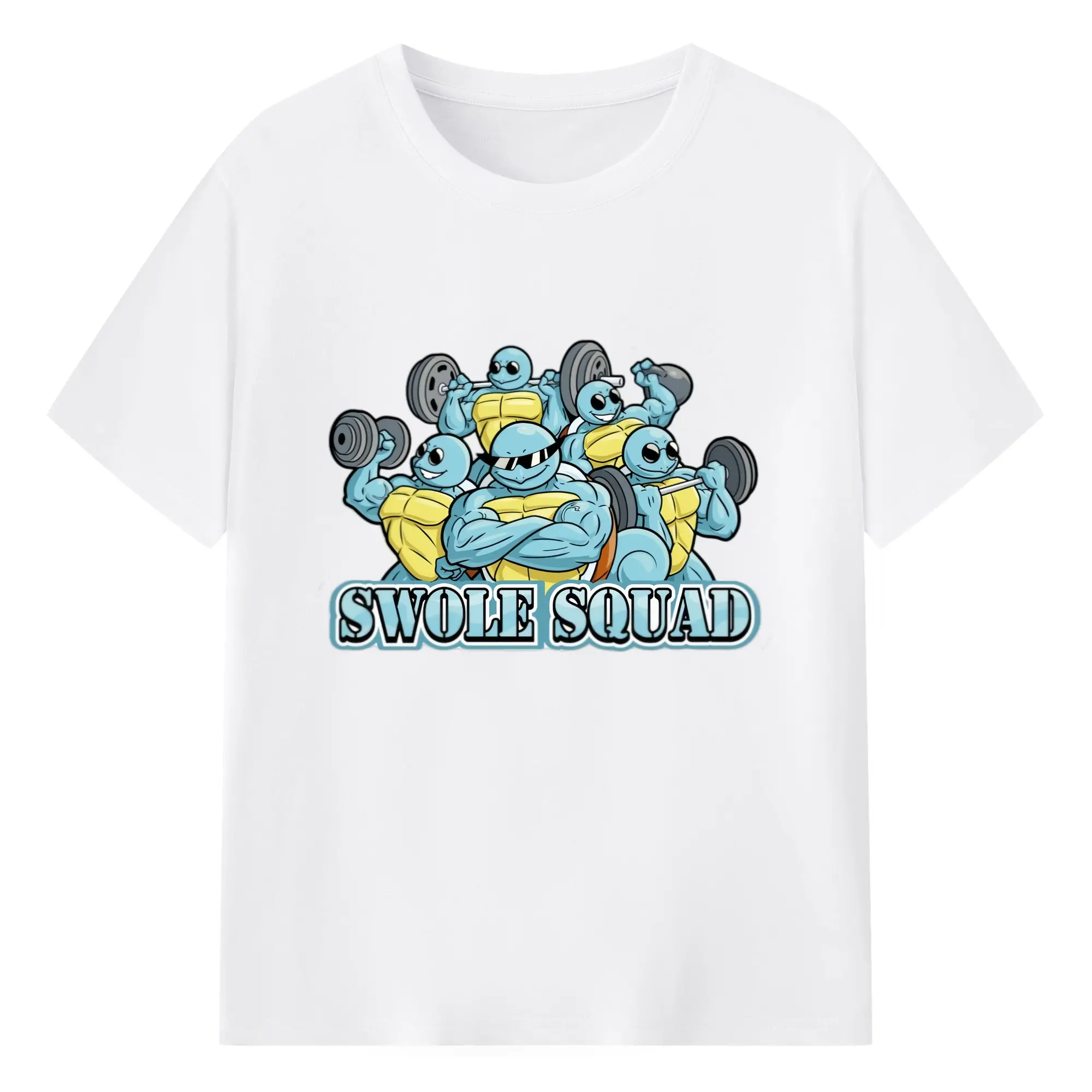 Pokemon squirtle squad art shirt​ - 180g Cotton T-Shirt With Front Heat Transfer Print – Soft, Lightweight, Fitted Design – Comfortable Casual Wear For Sports & Everyday Use