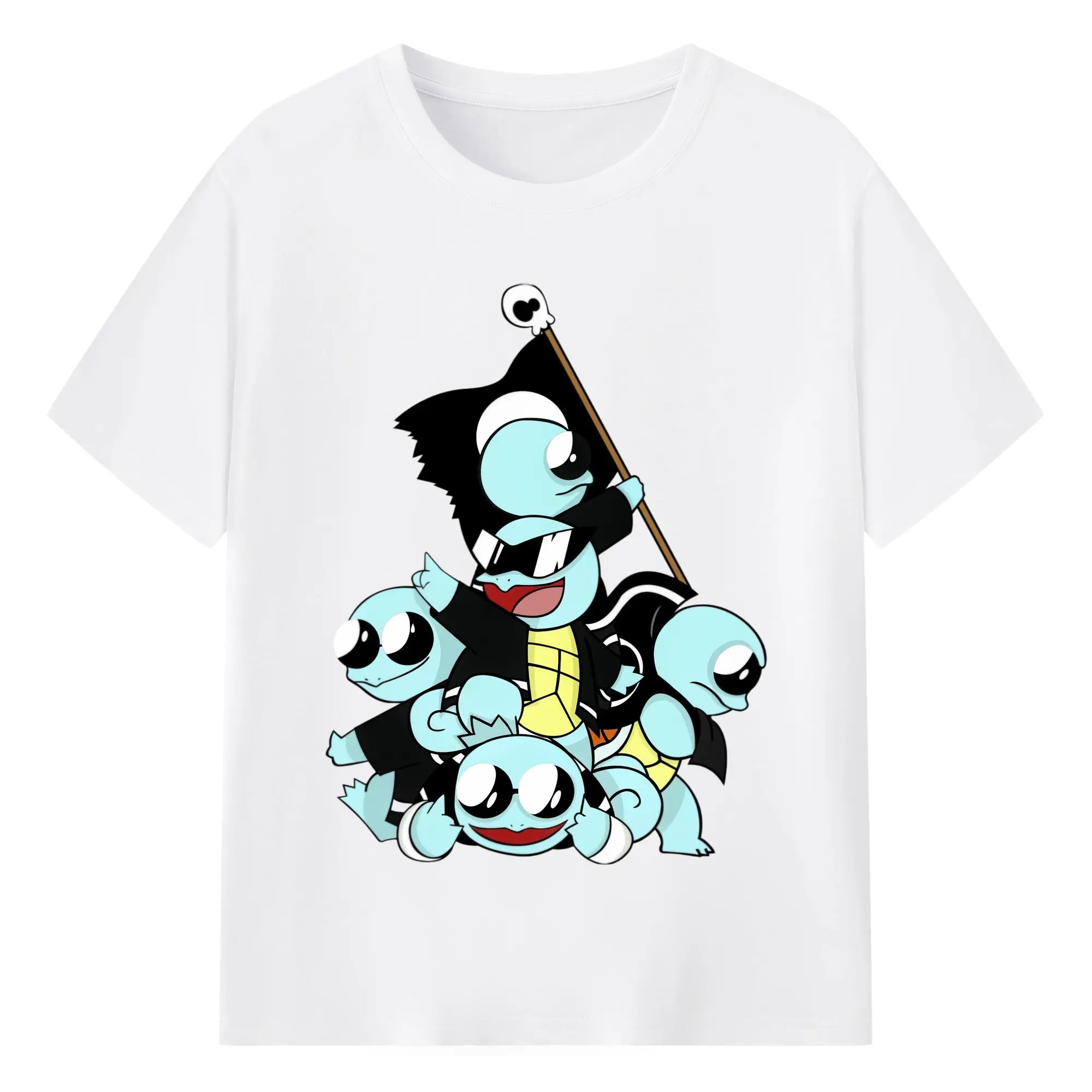 Pokemon squirtle squad t-shirt​ - 180g Cotton T-Shirt With Front Heat Transfer Print – Soft, Lightweight, Fitted Design – Comfortable Casual Wear For Sports & Everyday Use