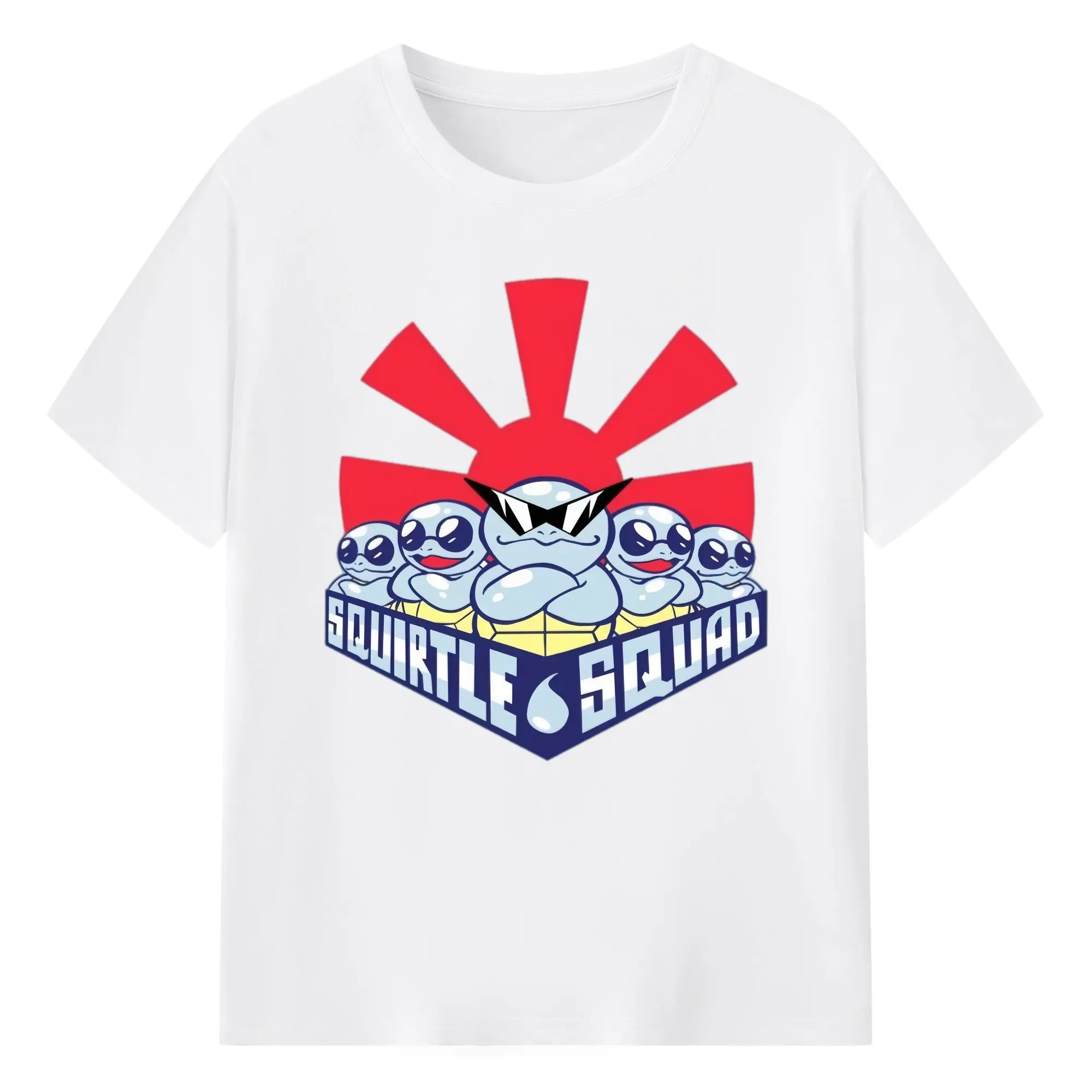 Squirtle squad tee - 180g Cotton T-Shirt With Front Heat Transfer Print – Soft, Lightweight, Fitted Design – Comfortable Casual Wear For Sports & Everyday Use