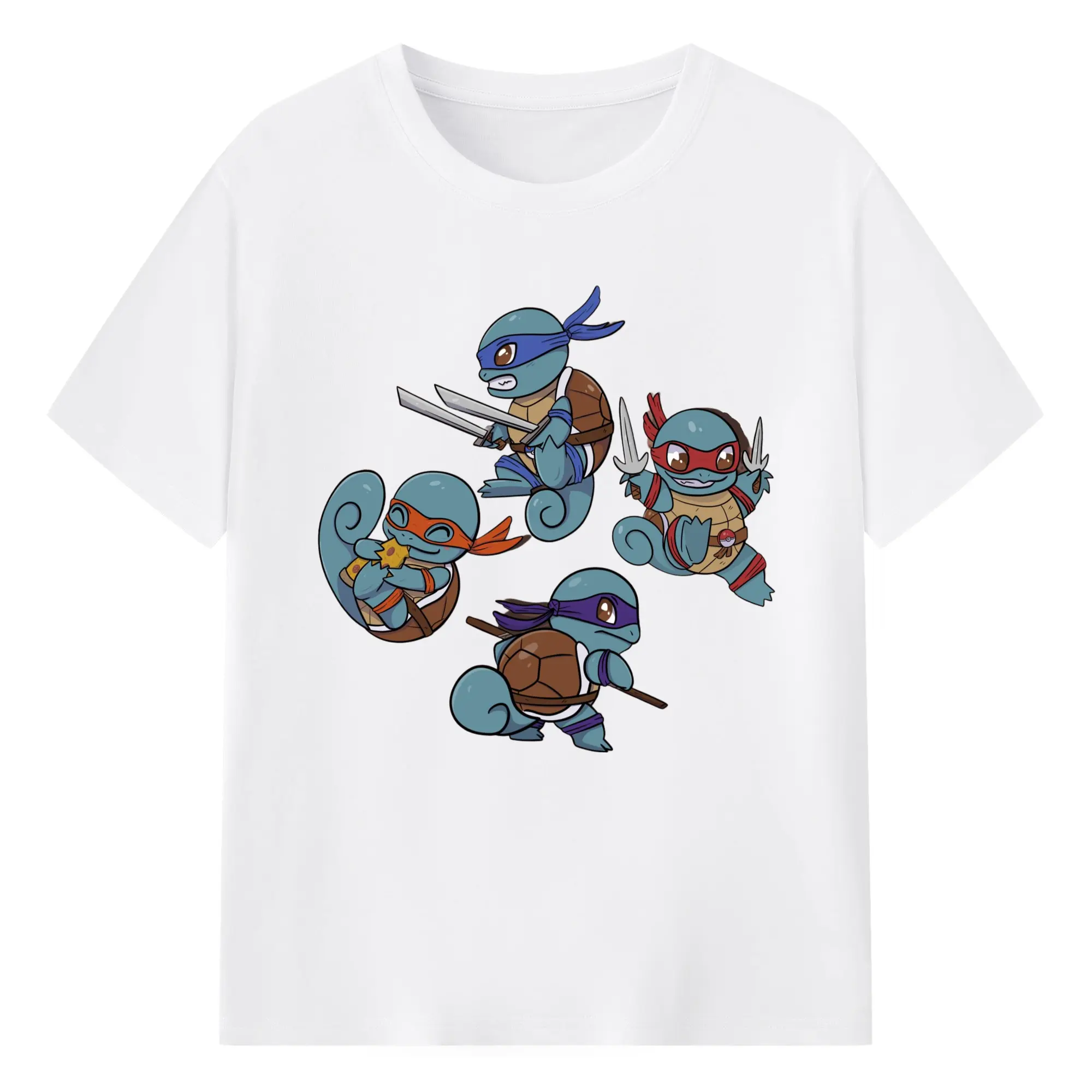 Squirtle squad t-shirt​ - 180g Cotton T-Shirt With Front Heat Transfer Print – Soft, Lightweight, Fitted Design – Comfortable Casual Wear For Sports & Everyday Use