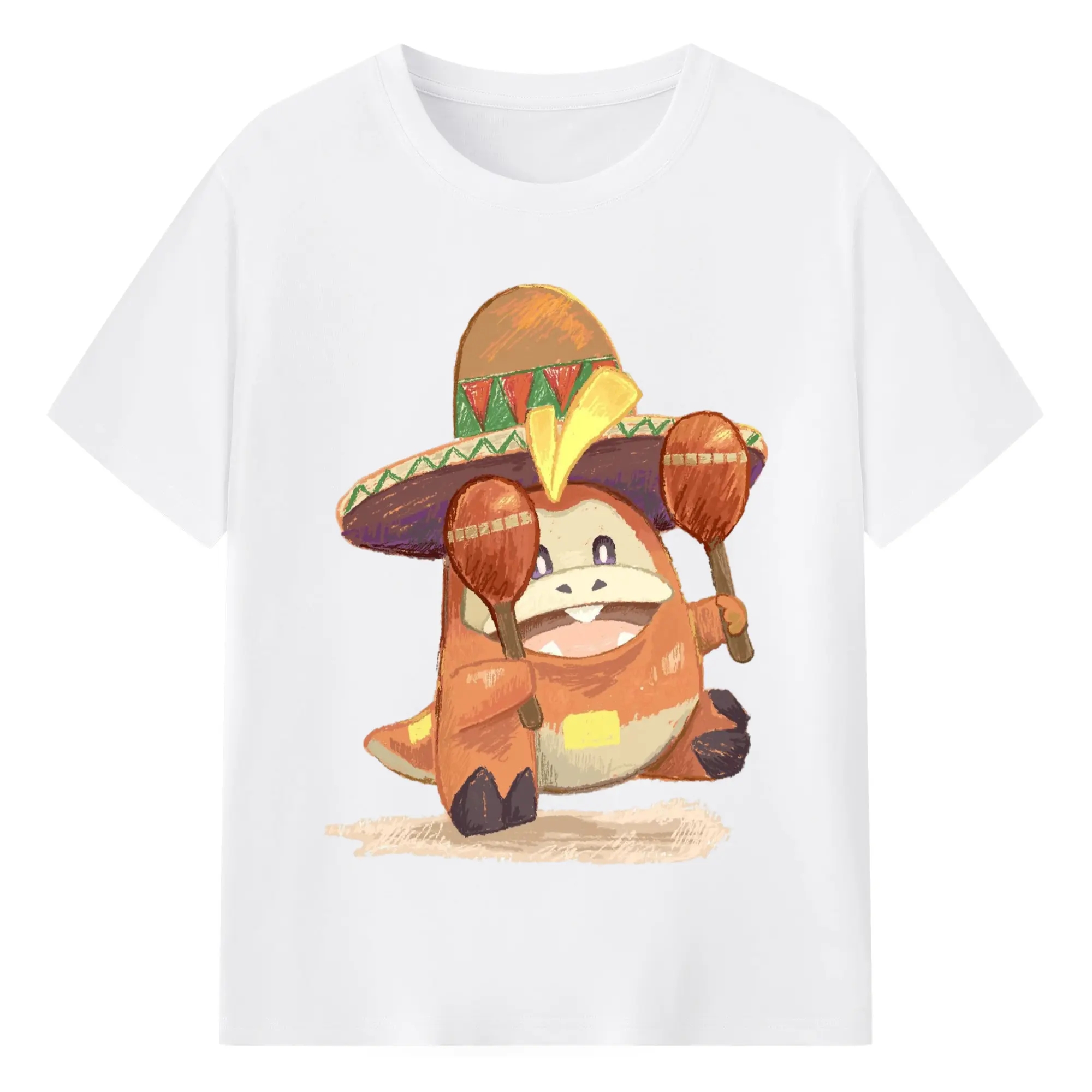 Fuecoco graphic t-shirt - 180g Cotton T-Shirt With Front Heat Transfer Print – Soft, Lightweight, Fitted Design – Comfortable Casual Wear For Sports & Everyday Use