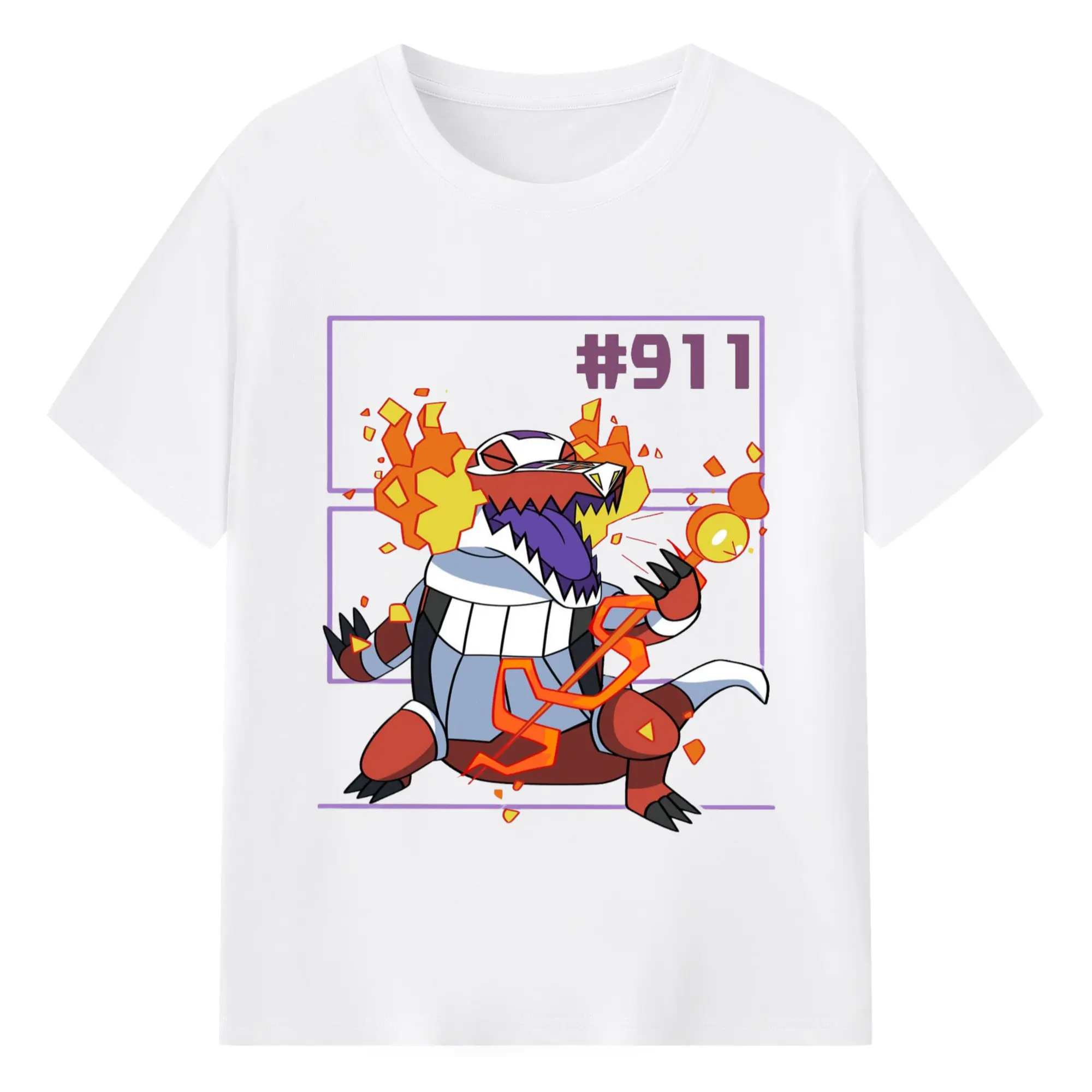 Pokemon fuecoco Eeveelution T-Shirt - 180g Cotton T-Shirt With Front Heat Transfer Print – Soft, Lightweight, Fitted Design – Comfortable Casual Wear For Sports & Everyday Use