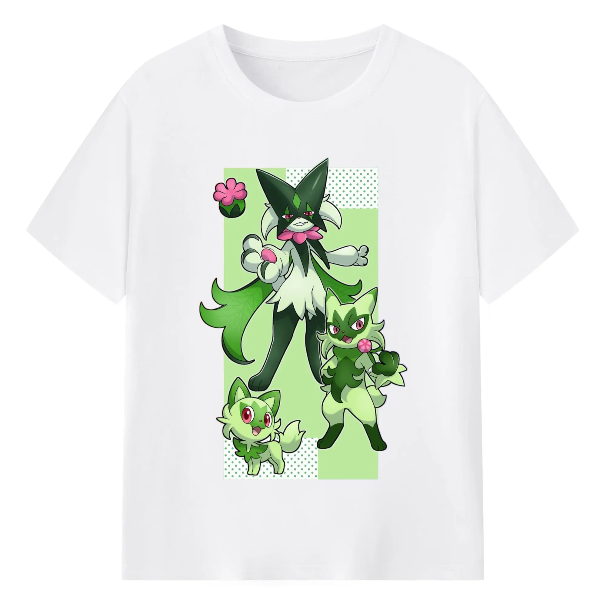 Meowscarada graphic tee - 180g Cotton T-Shirt With Front Heat Transfer Print – Soft, Lightweight, Fitted Design – Comfortable Casual Wear For Sports & Everyday Use