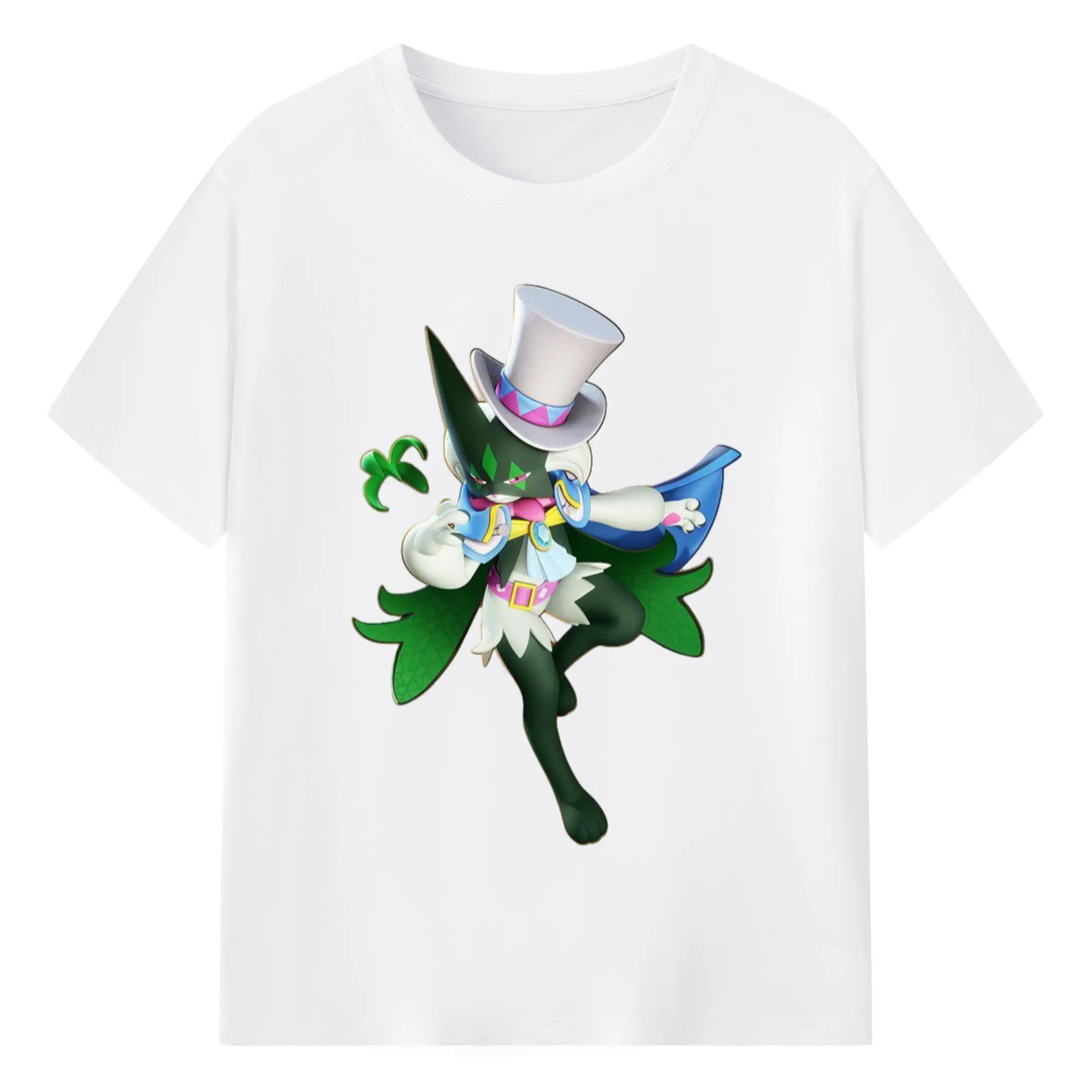 Meowscarada t-shirt - 180g Cotton T-Shirt With Front Heat Transfer Print – Soft, Lightweight, Fitted Design – Comfortable Casual Wear For Sports & Everyday Use