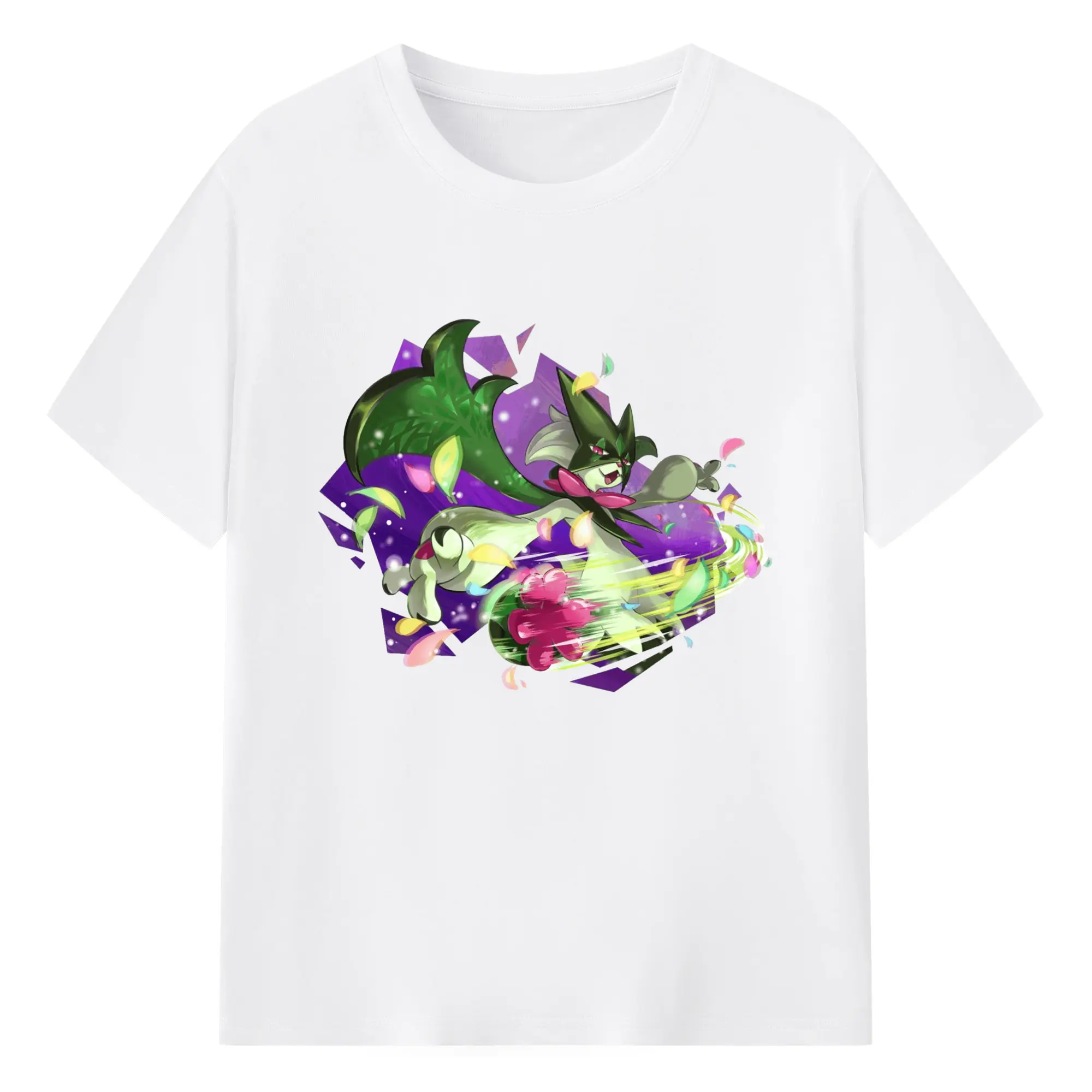 Pokemon Meowscarada art shirt - 180g Cotton T-Shirt With Front Heat Transfer Print – Soft, Lightweight, Fitted Design – Comfortable Casual Wear For Sports & Everyday Use