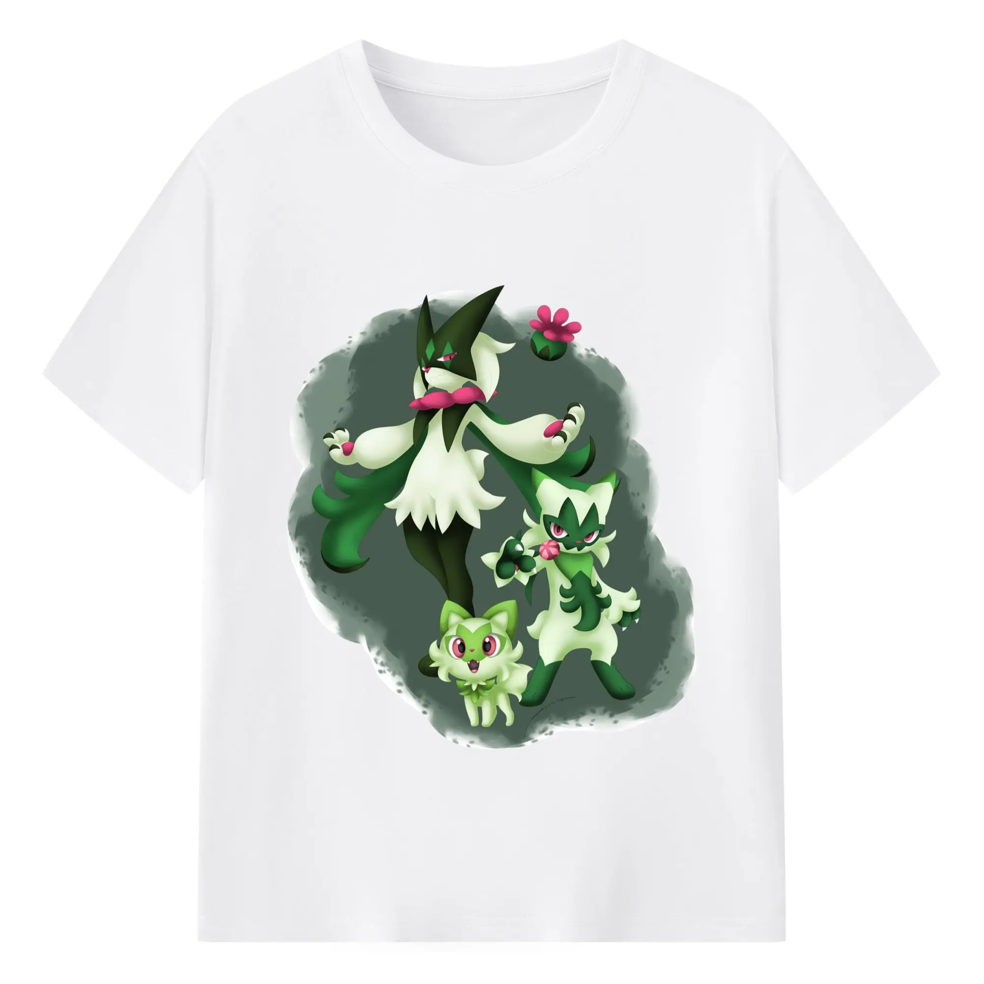 Pokemon Meowscarada shirt - 180g Cotton T-Shirt With Front Heat Transfer Print – Soft, Lightweight, Fitted Design – Comfortable Casual Wear For Sports & Everyday Use