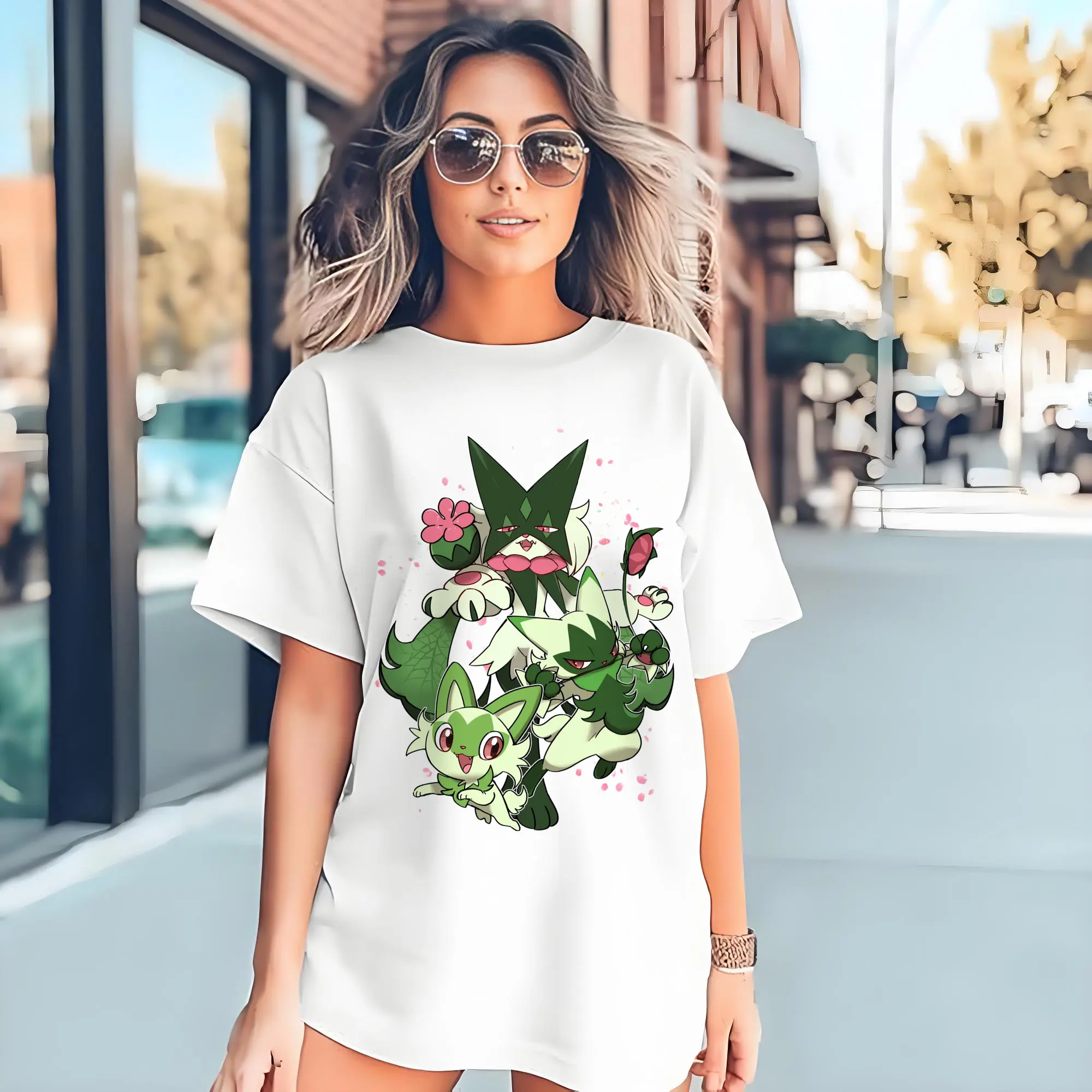 pokemon Meowscarada collage t-shirt