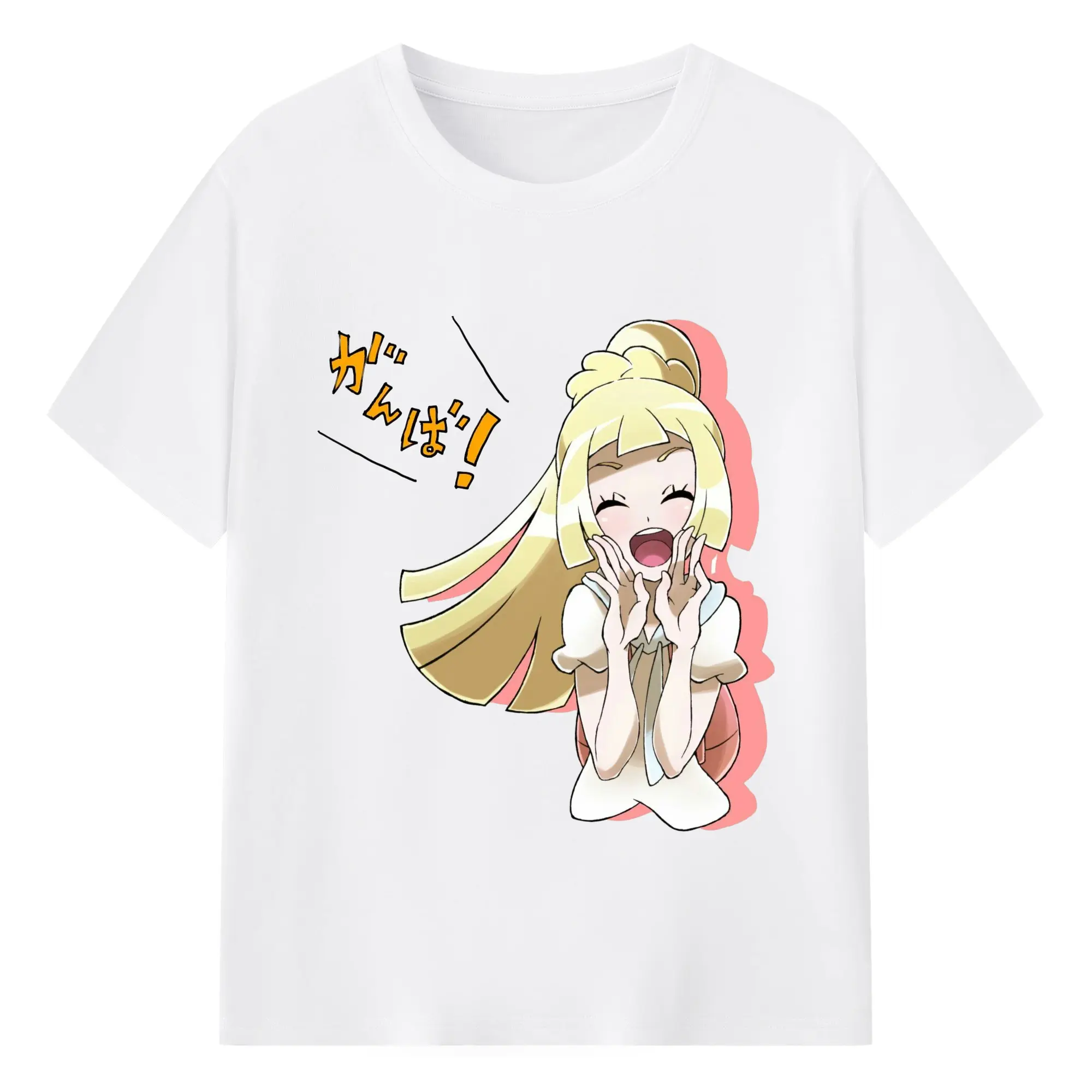 Lillie Pokemon graphic tee - 180g Cotton T-Shirt With Front Heat Transfer Print – Soft, Lightweight, Fitted Design – Comfortable Casual Wear For Sports & Everyday Use