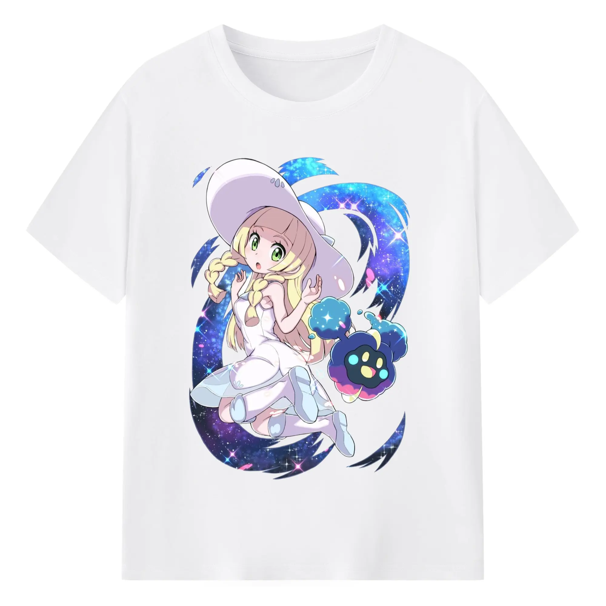 Lillie Pokemon Tee - 180g Cotton T-Shirt With Front Heat Transfer Print – Soft, Lightweight, Fitted Design – Comfortable Casual Wear For Sports & Everyday Use