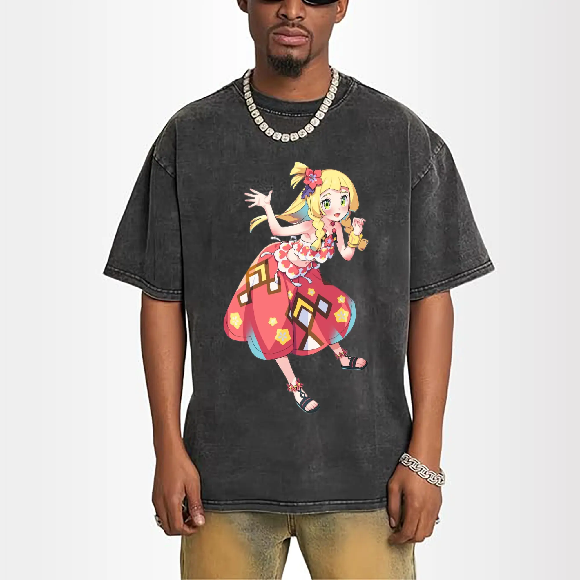 girl Lillie Pokemon graphic T-Shirts