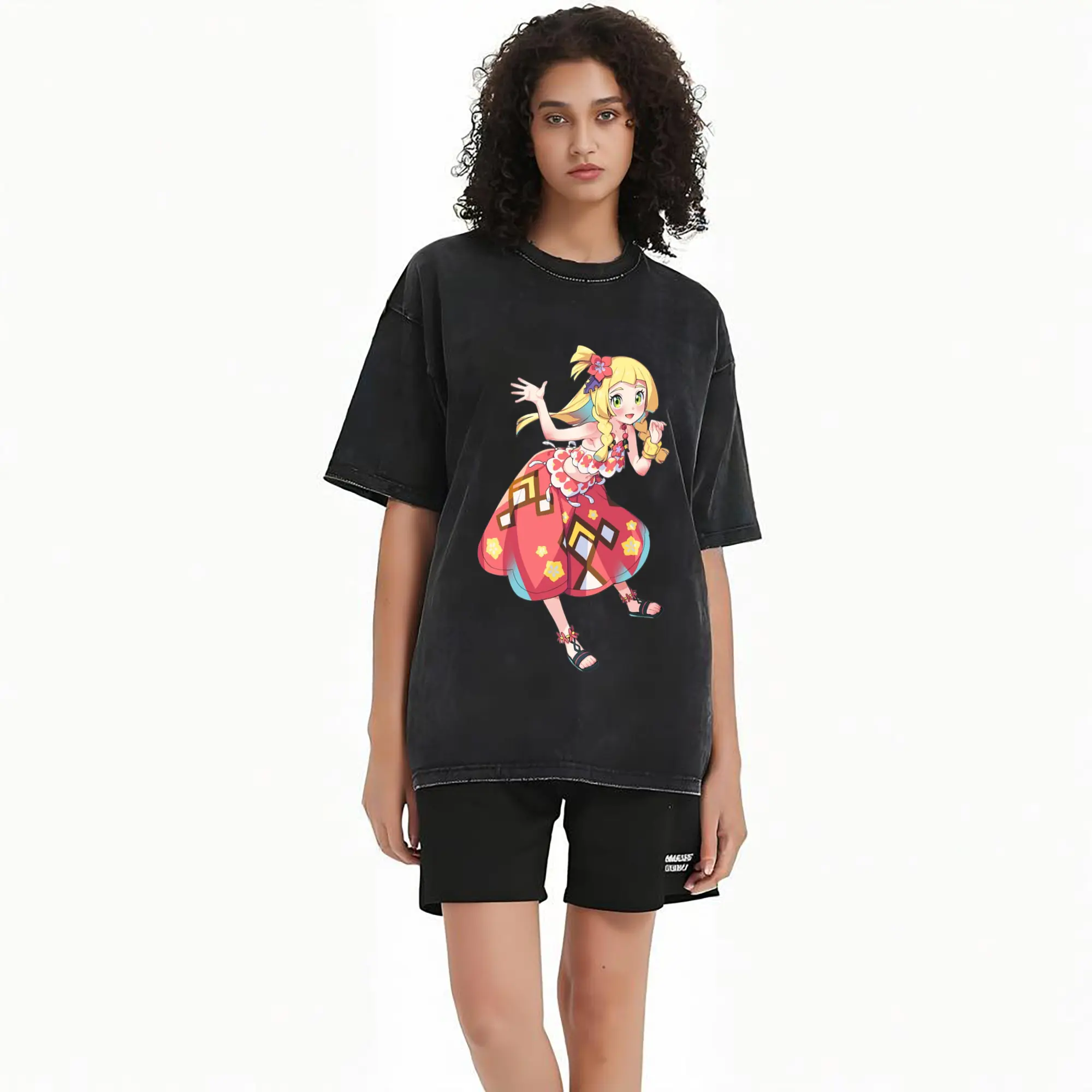 girl Lillie Pokemon graphic T-Shirts