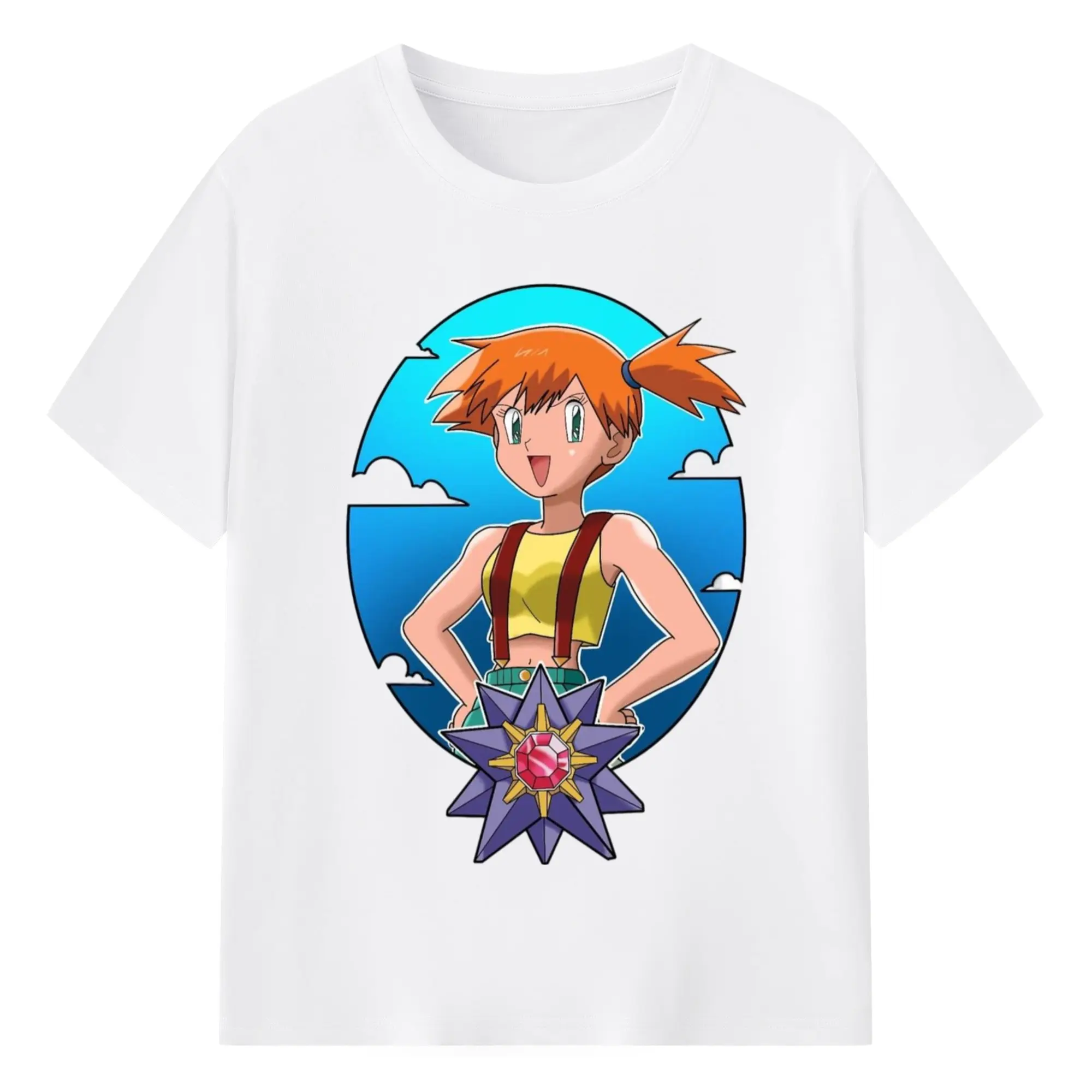 Misty pokemon graphic shirt​ - 180g Cotton T-Shirt With Front Heat Transfer Print – Soft, Lightweight, Fitted Design – Comfortable Casual Wear For Sports & Everyday Use