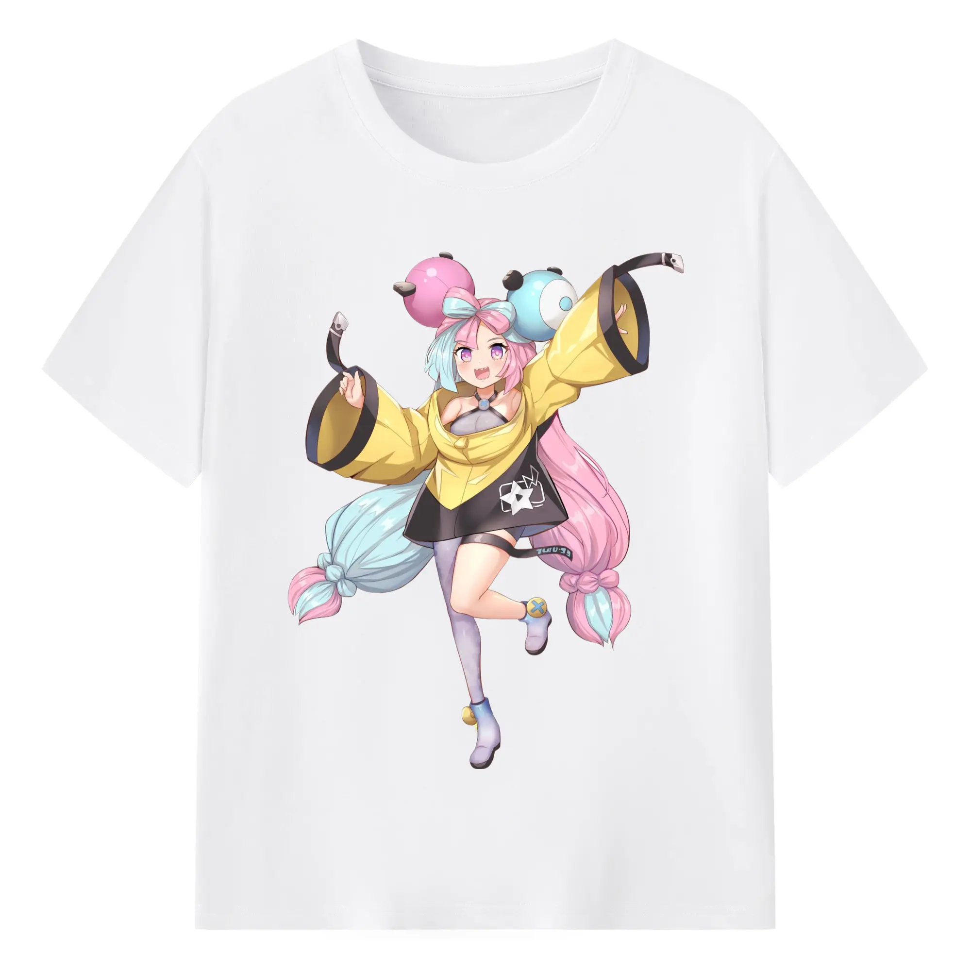 Iono Pokemon cartoon T-Shirt - 180g Cotton T-Shirt With Front Heat Transfer Print – Soft, Lightweight, Fitted Design – Comfortable Casual Wear For Sports & Everyday Use